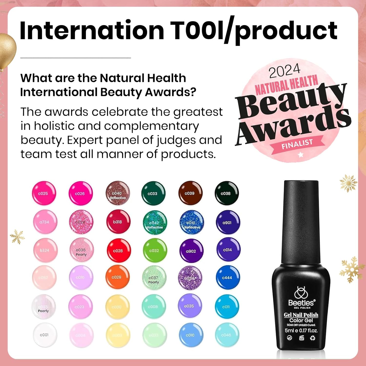 beetles Spring Gel Nail Polish Set - 36 Colors Verse of Flower Gel Nail Kit Pink White Black Red Purple Blue Yellow Gel Colors & 3Pcs Base Top Coat Soak off UV Home Salon Easter Gift for Women - Image 2