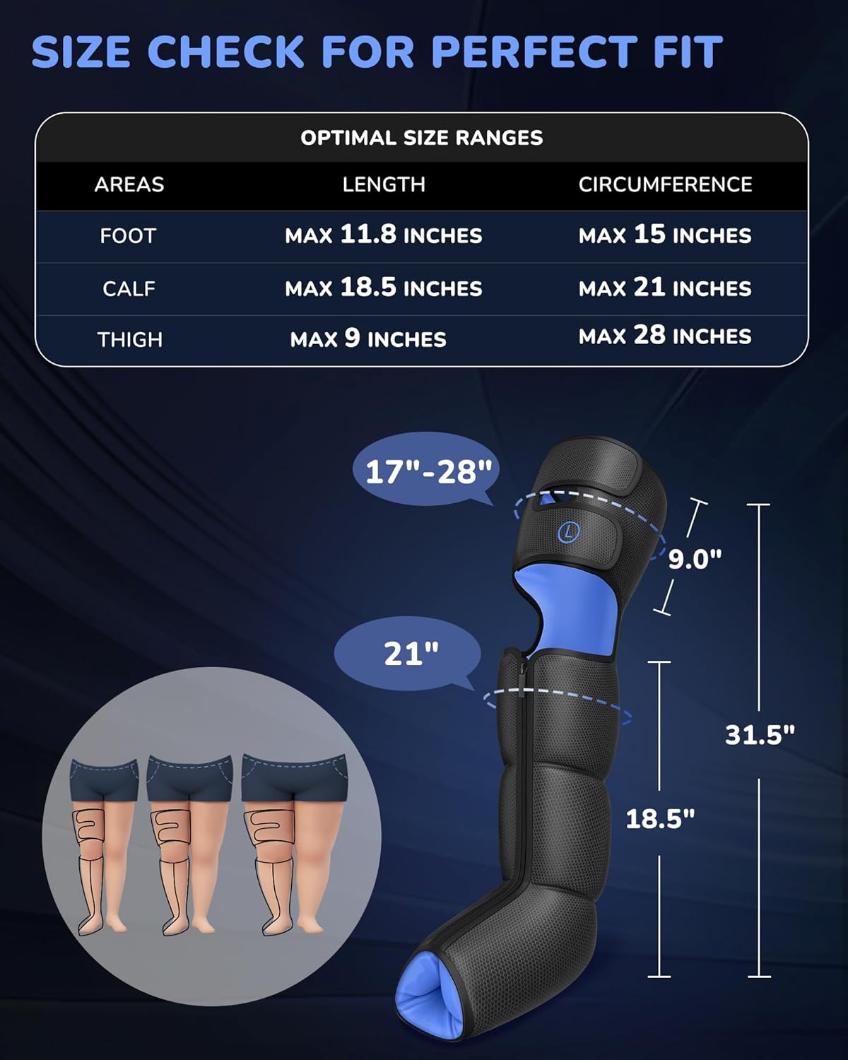 Leg Massager with Heat and Compression : Sequential Compression Boots with 6 Modes,9 Intensity and 3 Heat for Circulation and Pain Relief - Christmas Birthday for Mom, Dad, Athletes, Gym - Image 5