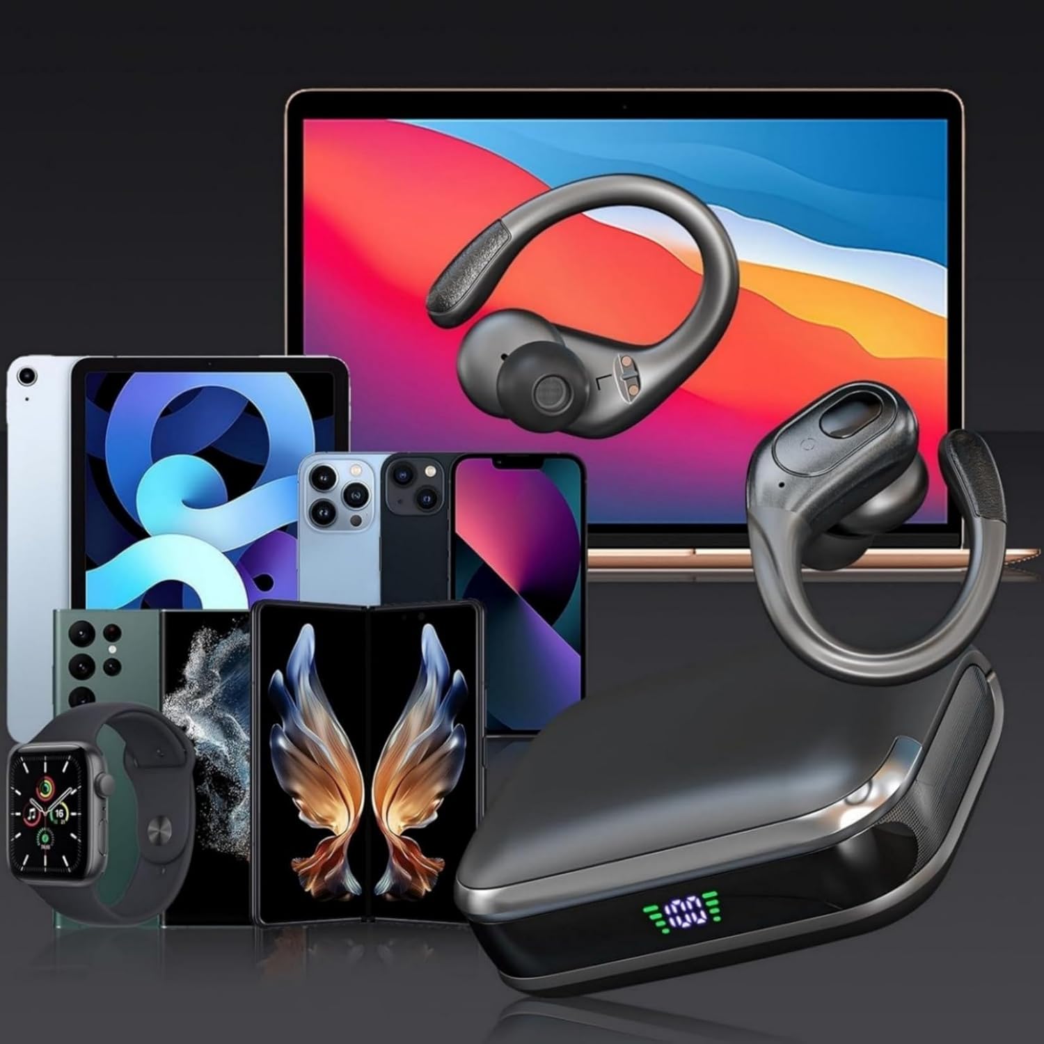 Wireless Earbuds with 75Hrs Playtime, Bluetooth 5.3 Sports Headphones, IP7 Waterproof Ear Hooks, LED Power Display - Image 7