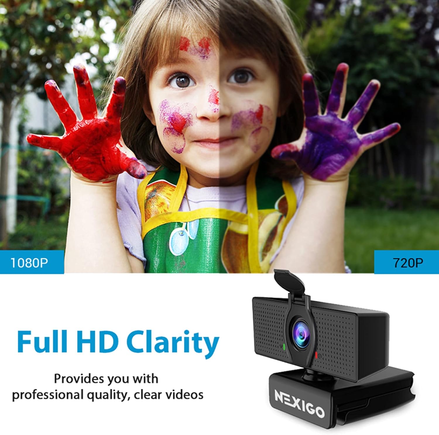 NexiGo N60 1080P Webcam with Microphone, Software Control & Privacy Cover, USB HD Computer Web Camera, Plug and Play, for Zoom/Skype/Teams, Conferencing and Video Calling - Image 2