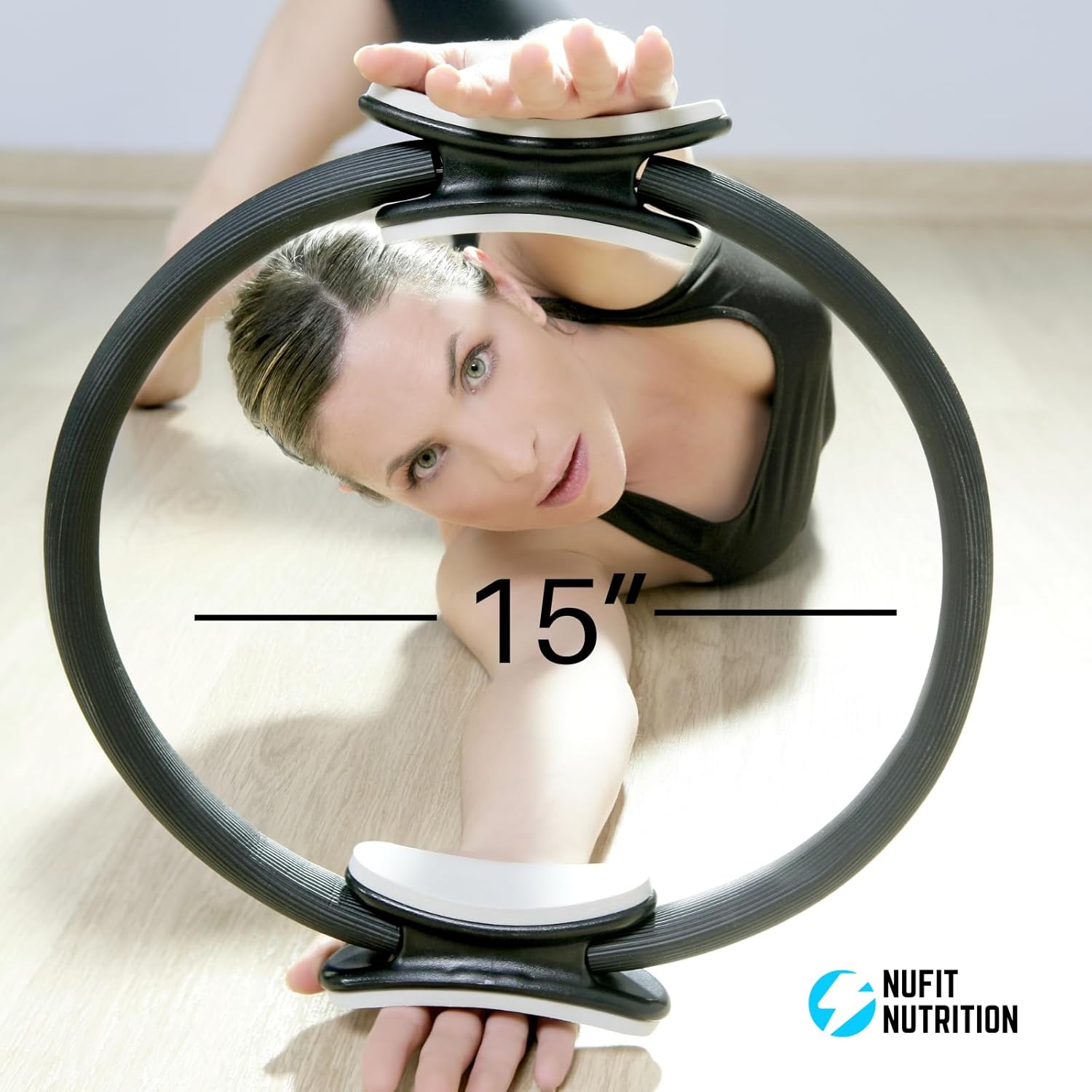 NuFit Pilates Ring Fitness Circle - 15" Inch - Best Home Workout Equipment for Thigh/Legs, Arms and Core, Pilates Reformer Ring for Men and Women - Image 7
