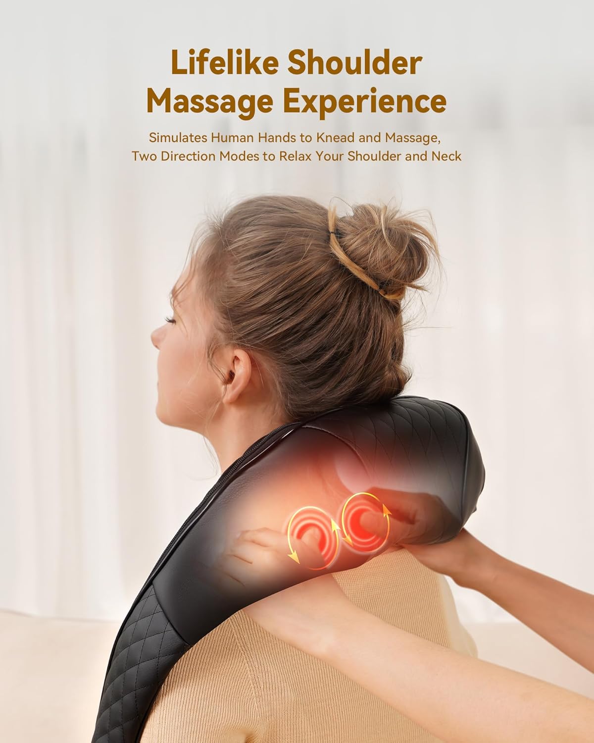 Shiatsu Neck and Back Massager with Heat, Neck and Shoulder Massager, 4D Deep Tissue Kneading Massage for Leg, Full Body Muscle Pain Relief, Ergonomic Design, Ideal Gifts for Women Men, Not Cordless - Image 3