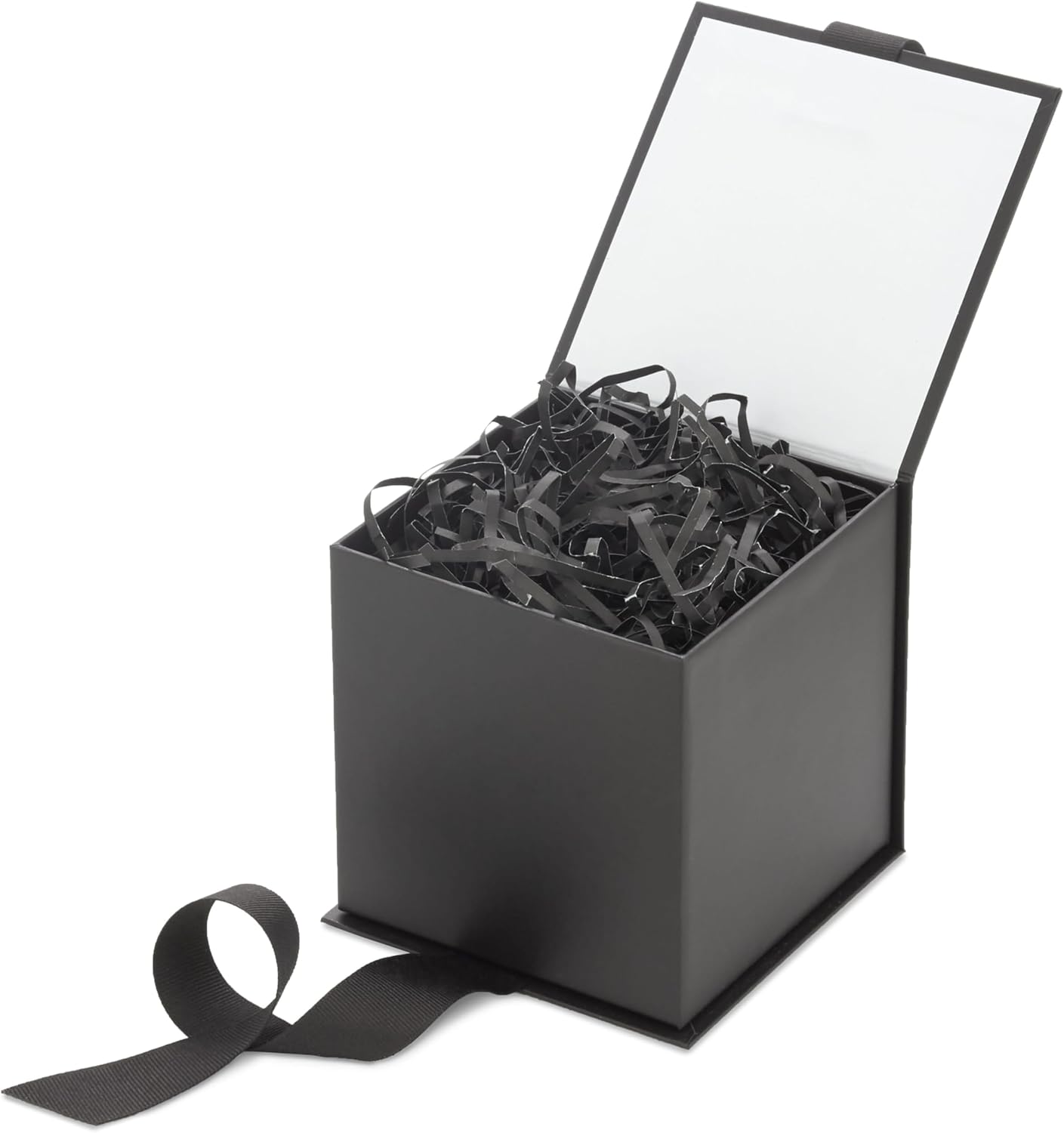 Hallmark Small Gift Box with Bow and Shredded Paper Fill (Black 4 inch Gift Box) for Weddings, Graduations, Birthdays, Father's Day, Groomsmen Gifts, All Occasion - Image 3