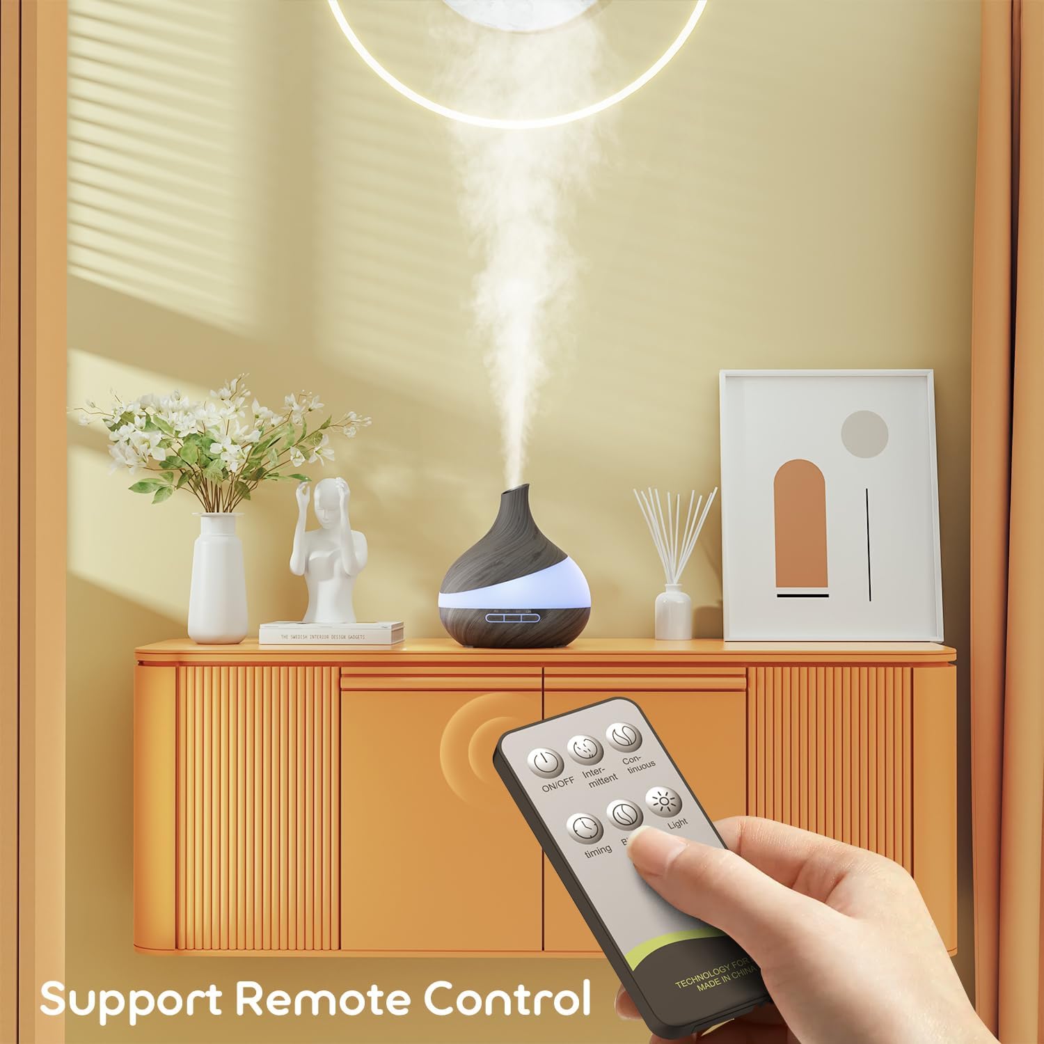 500ML Essential Oil Diffuser: Aroma Diffuser with Remote Control for Hotel Spa Yoga Room - Humidifiers for Bedroom with 14 Colors LED Night Light for Kids/Women Home Relaxation - Image 7