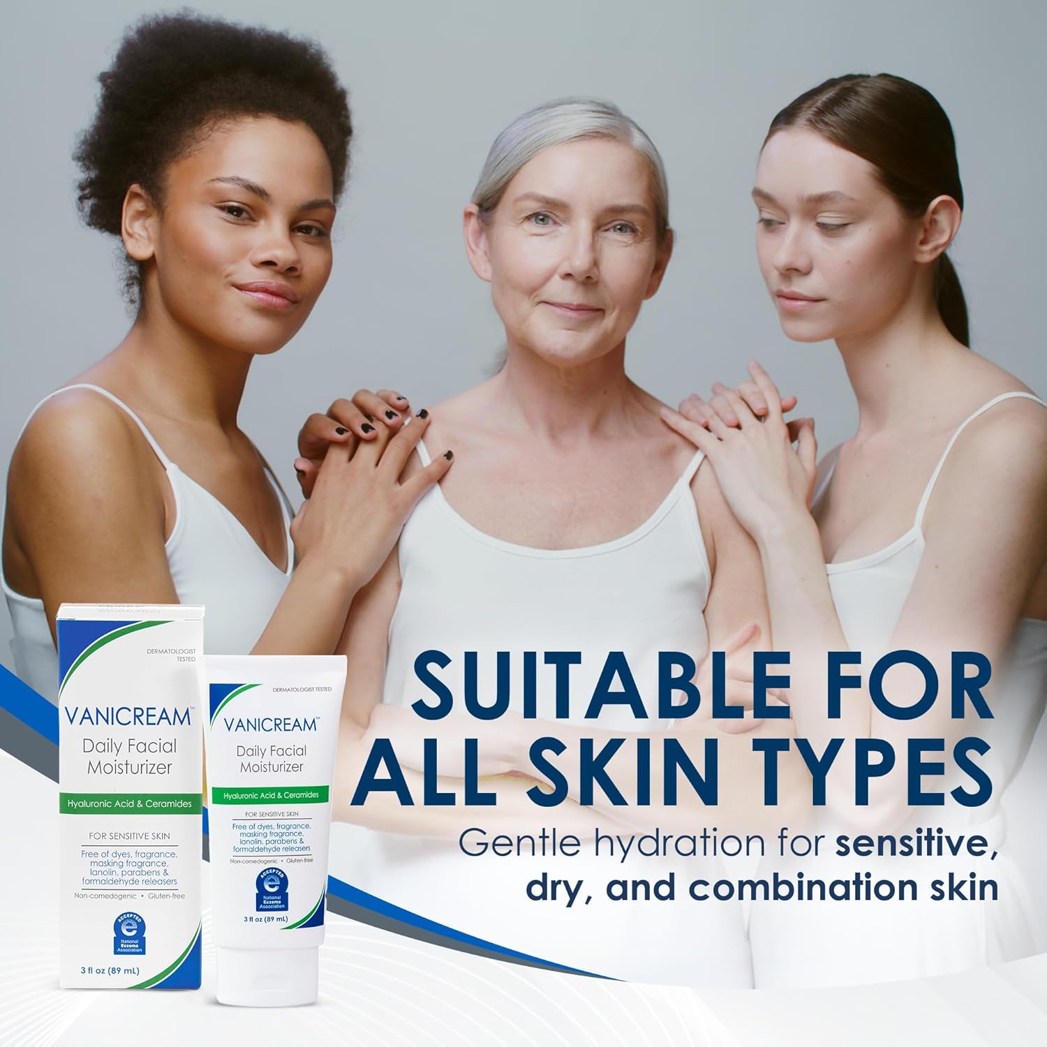 Vanicream Daily Facial Moisturizer With Ceramides and Hyaluronic Acid - Formulated Without Common Irritants for Those with Sensitive Skin, 3 fl oz (Pack of 1) - Image 6