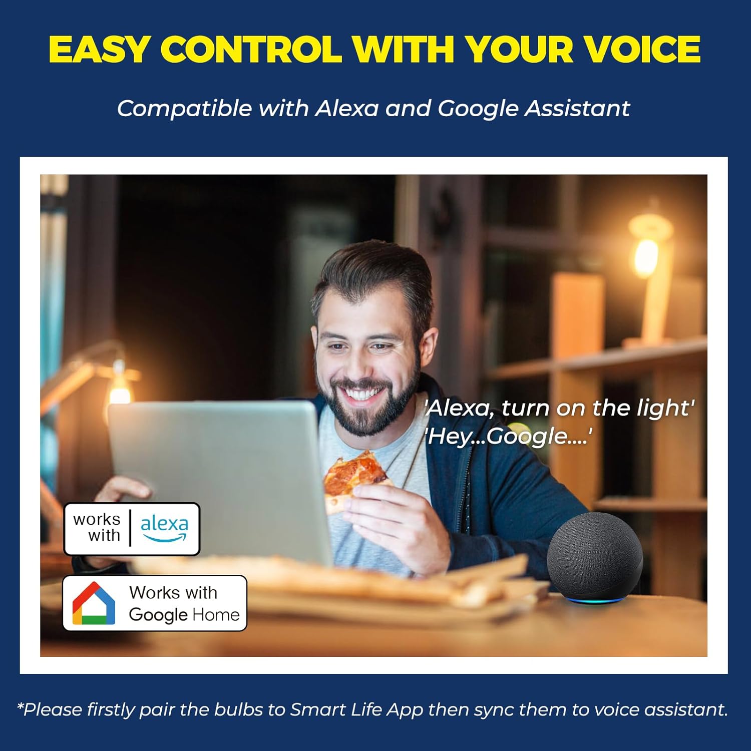 Lightinginside E12 Smart Light Bulbs 60W Equiv., Work with Alexa/Google Home/SmartLife, 500LM 6W RGBCW Candle Candelabra LED Light Bulbs, No Hub Required, 2.4G WiFi Bluetooth Bulb, ETL Listed, 4PCS - Image 4