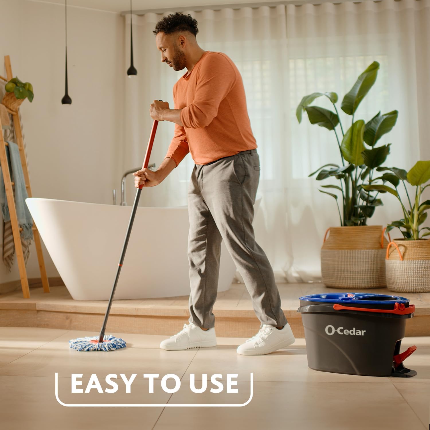 O-Cedar RinseClean Spin Mop & Bucket System | Clean with Water | Removes 99% of Bacteria - Image 5