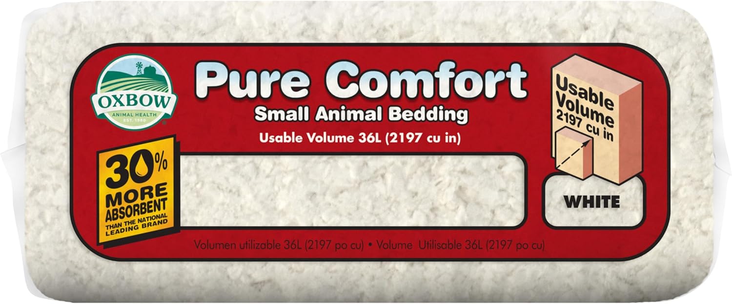 Oxbow Pure Comfort Small Animal Bedding, Odor & Moisture Absorbent Litter for Bunny Litter Box, Low Dust Bedding for Guinea Pig Cage, White Paper, 36 Liter Bag - Image 8
