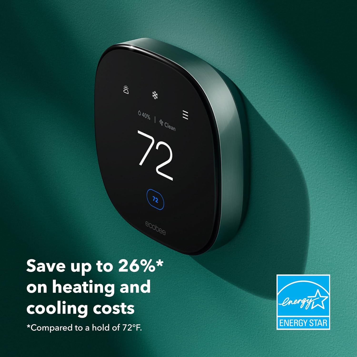 ecobee Smart Thermostat Premium with Smart Sensor and Air Quality Monitor - Programmable Wifi Thermostat - Works with Siri, Alexa, Google Assistant, Black - Image 2