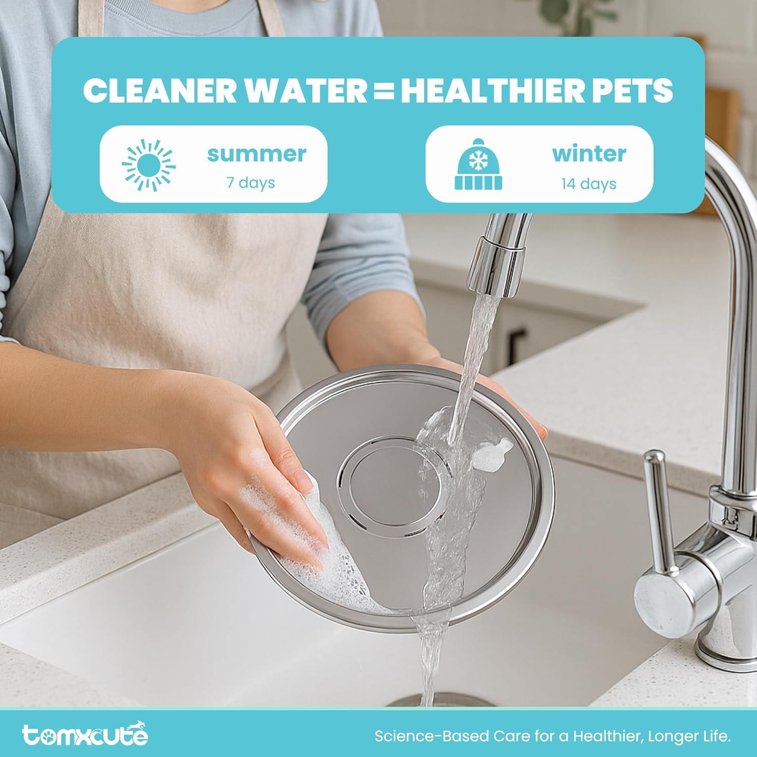 Tomxcute Cat Water Fountain, 3.2L/108oz Automatic Stainless Steel Pet Fountain Dog Water Dispenser, Ultra-Quiet Pump and 3 Replacement Filters & for Cats, Dogs, Multiple Pets - Image 6