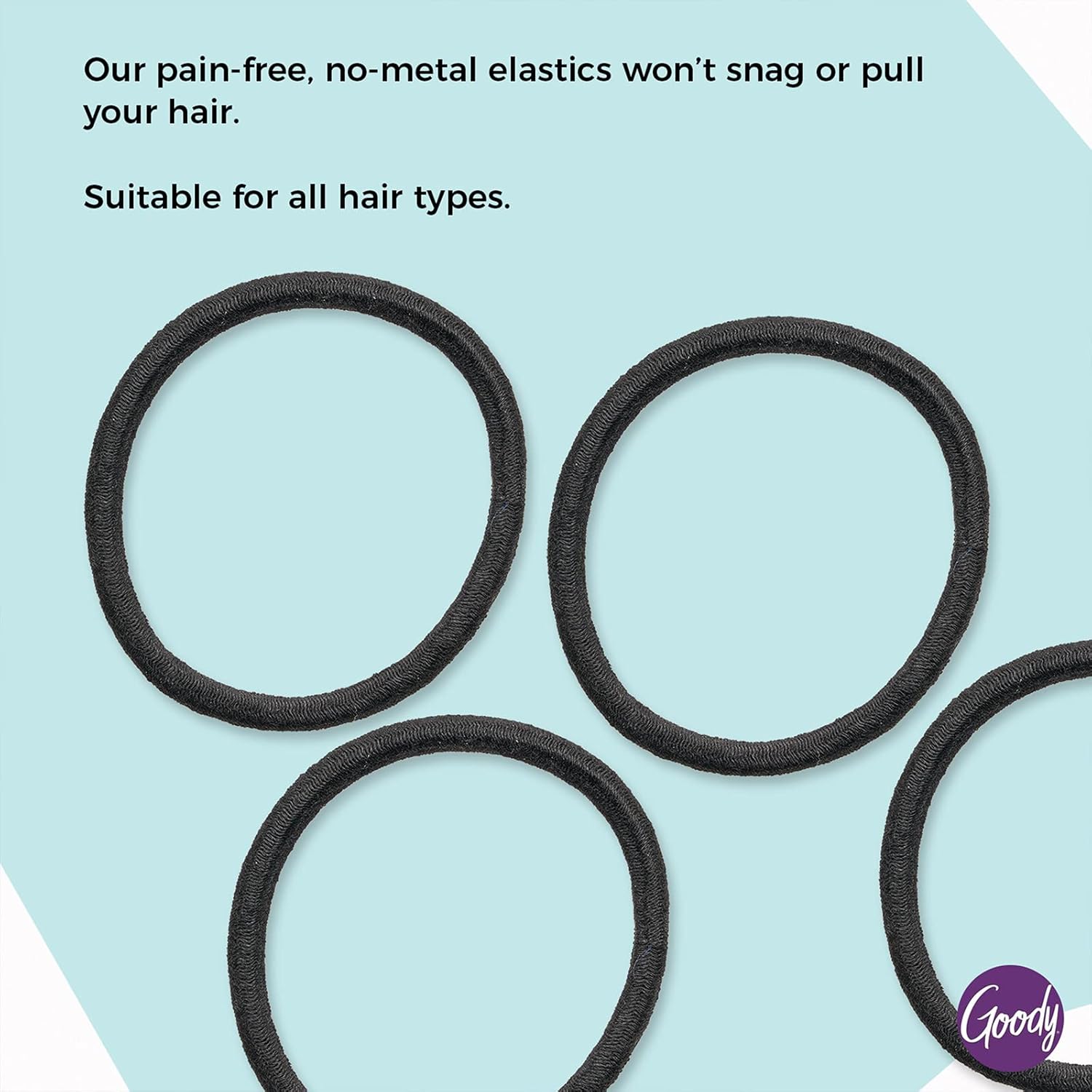 Goody Ouchless Hair Elastics - No Pull, No Breakage, Tangle-Free Hold for Thick, Curly, Coily & Textured Hair - 30 Count, Black, Long-Lasting Ponytail Holders for Women & Men - Image 3