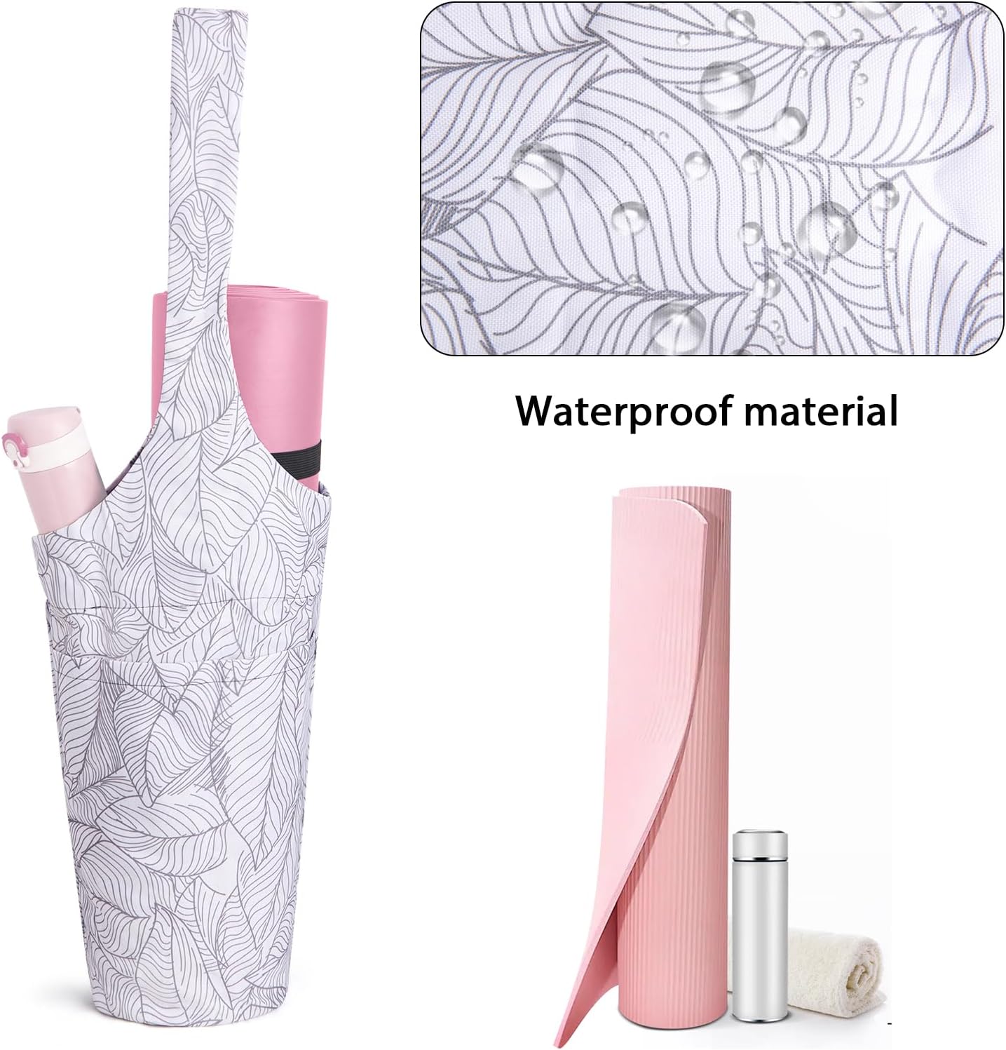IwIeIaIrI Yoga Mat Bag for Women with Large Size Pocket and Zipper Pocket,Yoga Gifts Accessories with Adjustable Shoulder Strap- Fits Most Workout Stuff - Image 5