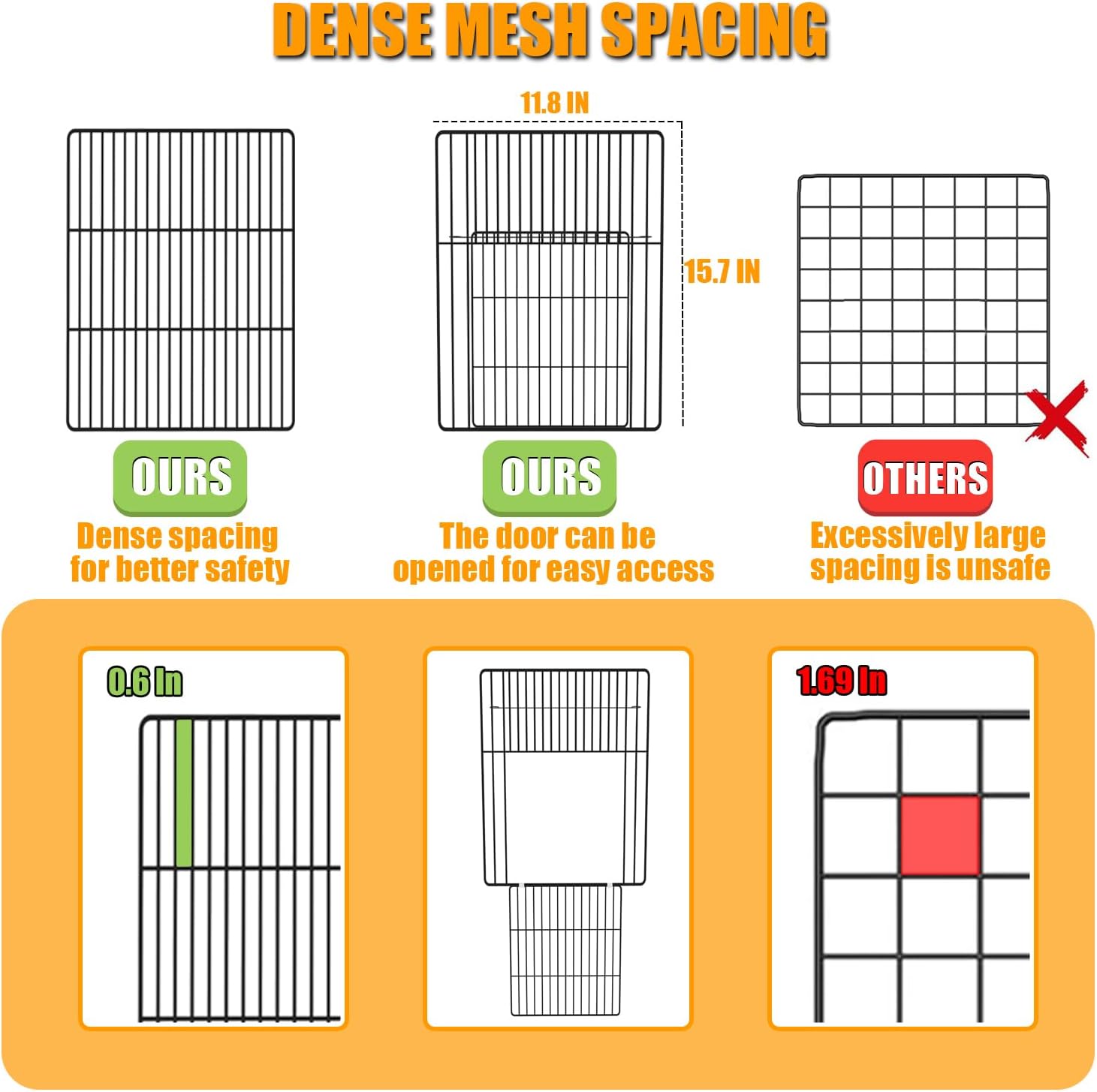Guinea Pig Cages DIY Small Animal Playpen with Waterproof Liner, Expandable Cage for Guinea Pigs, Metal Wire Yard Fence Rabbit Cage - Image 4