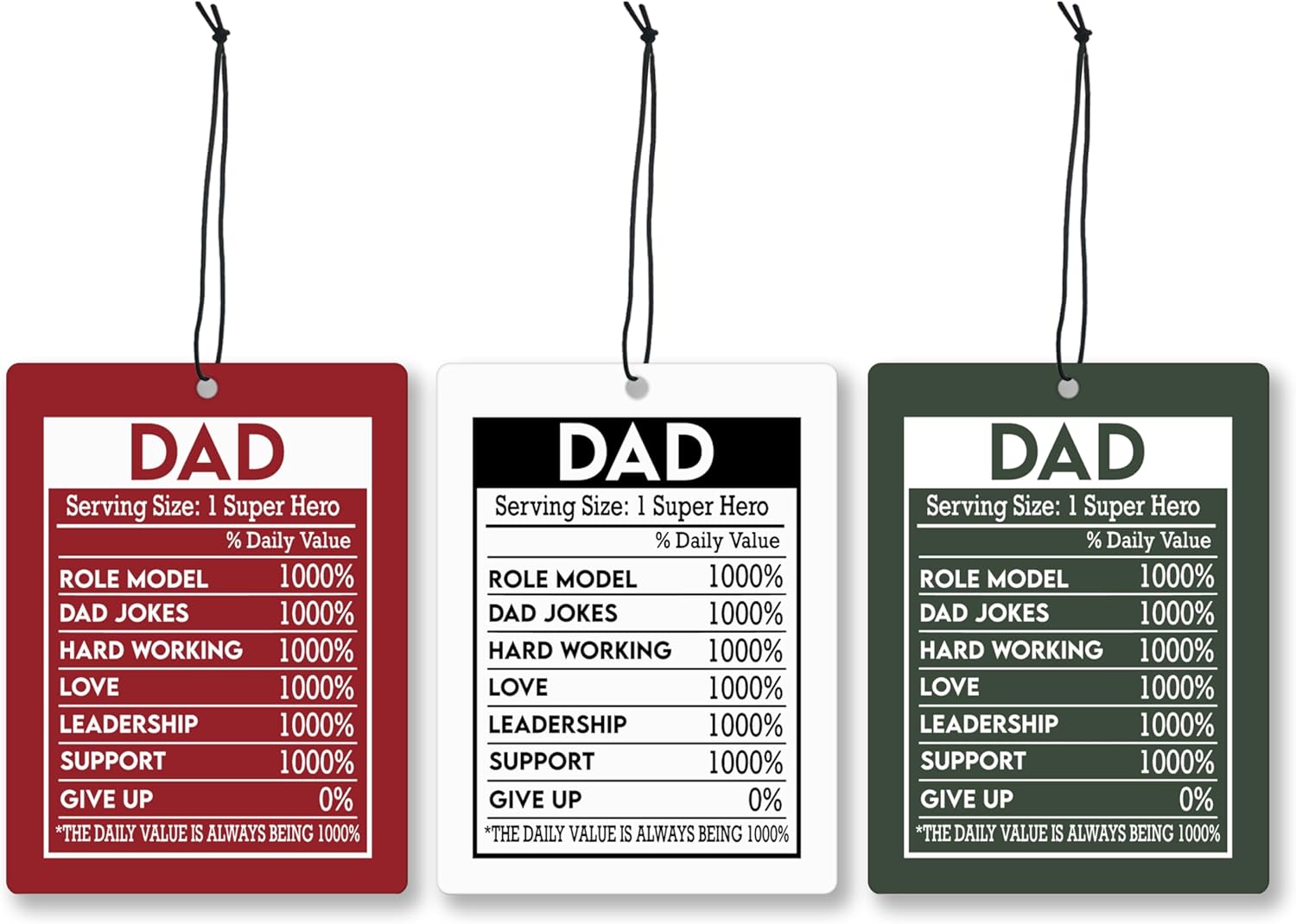 Mancheng-zi Funny Dad Gifts Car Air Freshener 3Pcs, Dad Gifts for Father's Day Birthday Air Freshener Hanging for Cars Closet Drawer or Books, Father Gift Car Accessories Mirror Decor for Men