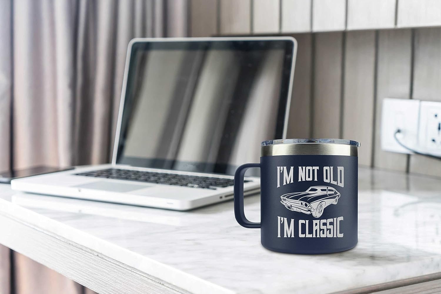 Gifts for Dad from Daughter, Son, Kids on Fathers Day, Christmas - Grandpa Gifts for Christmas - Birthday gifts for Grandpa - Dad Birthday gifts - Funny Mug 14oz, Navy Insulated Stainless Steel - Image 3