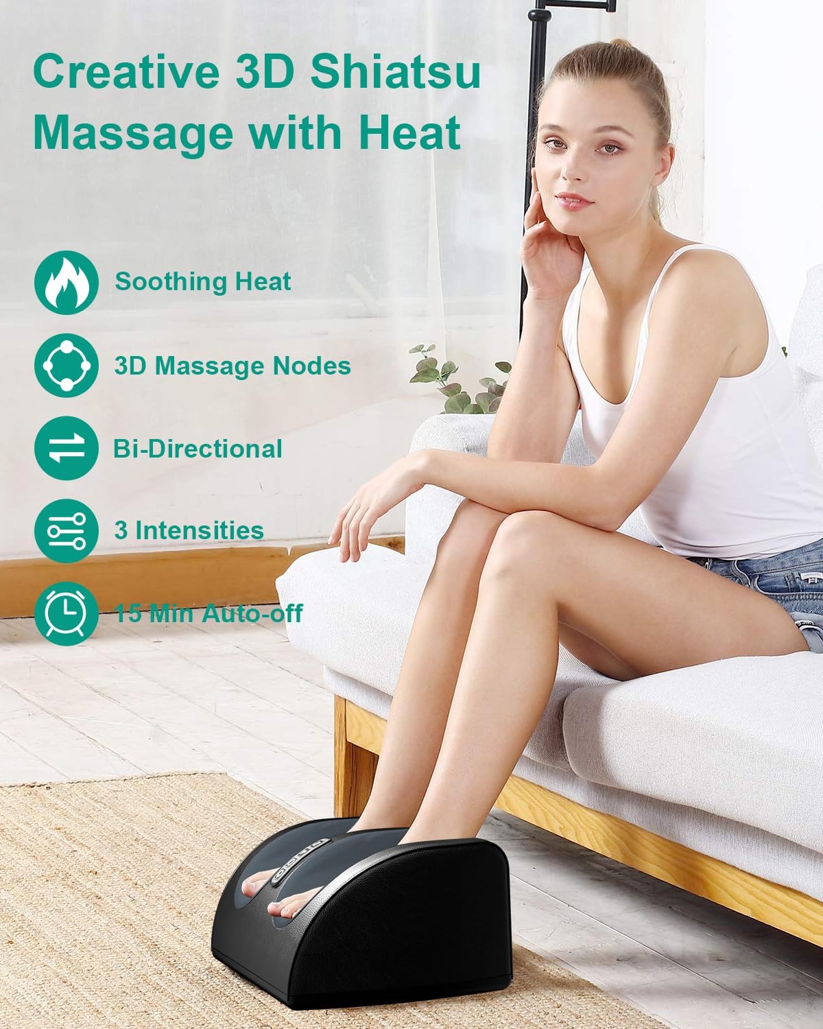 Shiatsu Foot Massager with Heat, FSA Eligible HSA Foot Massager for Foot Massage and Calf Massage, Foot and Calf Massager with Roller, Gifts for Mom & Dad, Valentines Day Gifts - Image 4