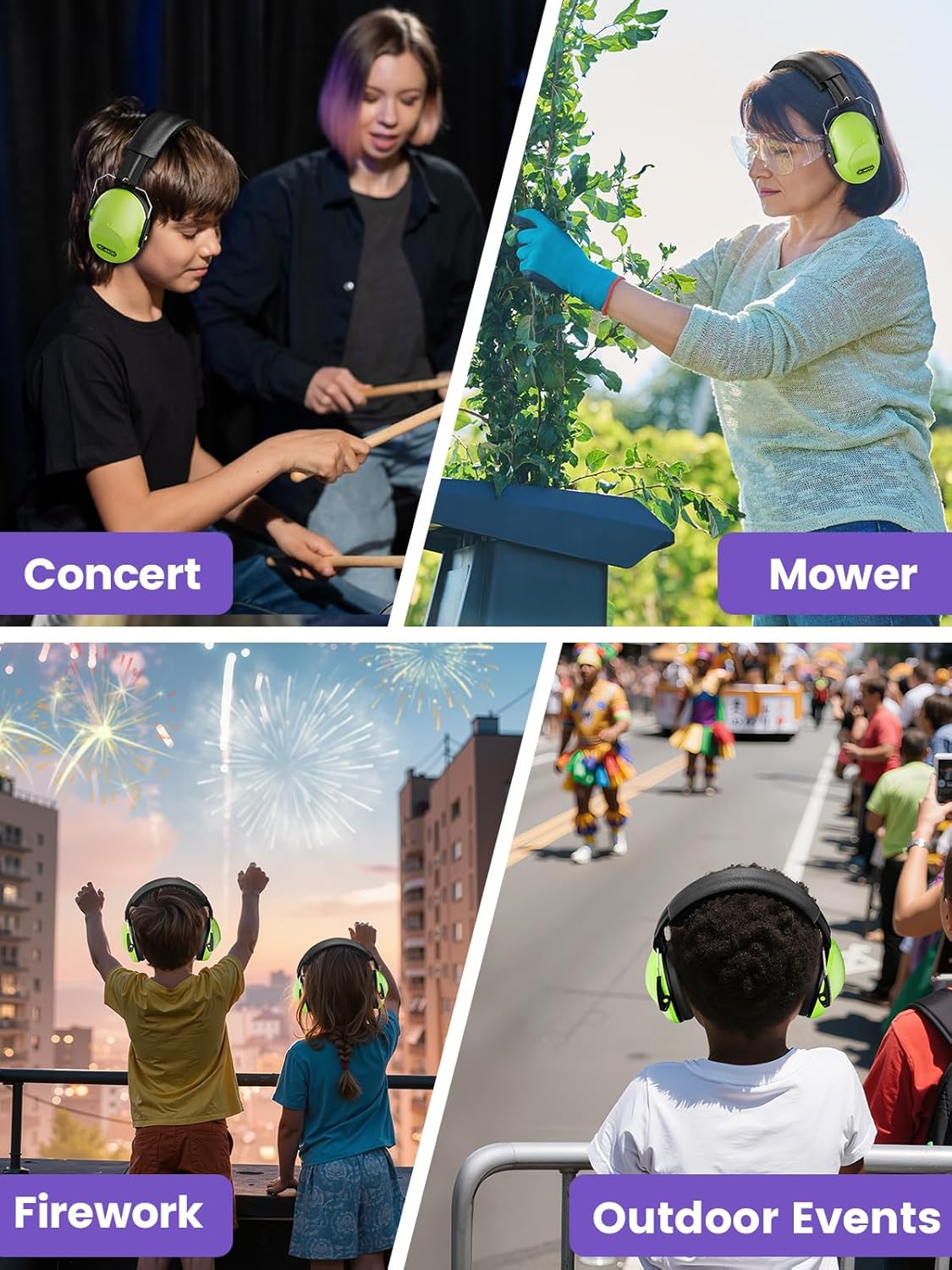 Ear Muffs for Noise Reduction: 27.4SNR Noise Cancelling Headphones for Kids Adults, EM100 Adjustable Hearing Protection Earmuffs for Monster Jam, Autism Sensory, Concerts, Fireworks - Image 9