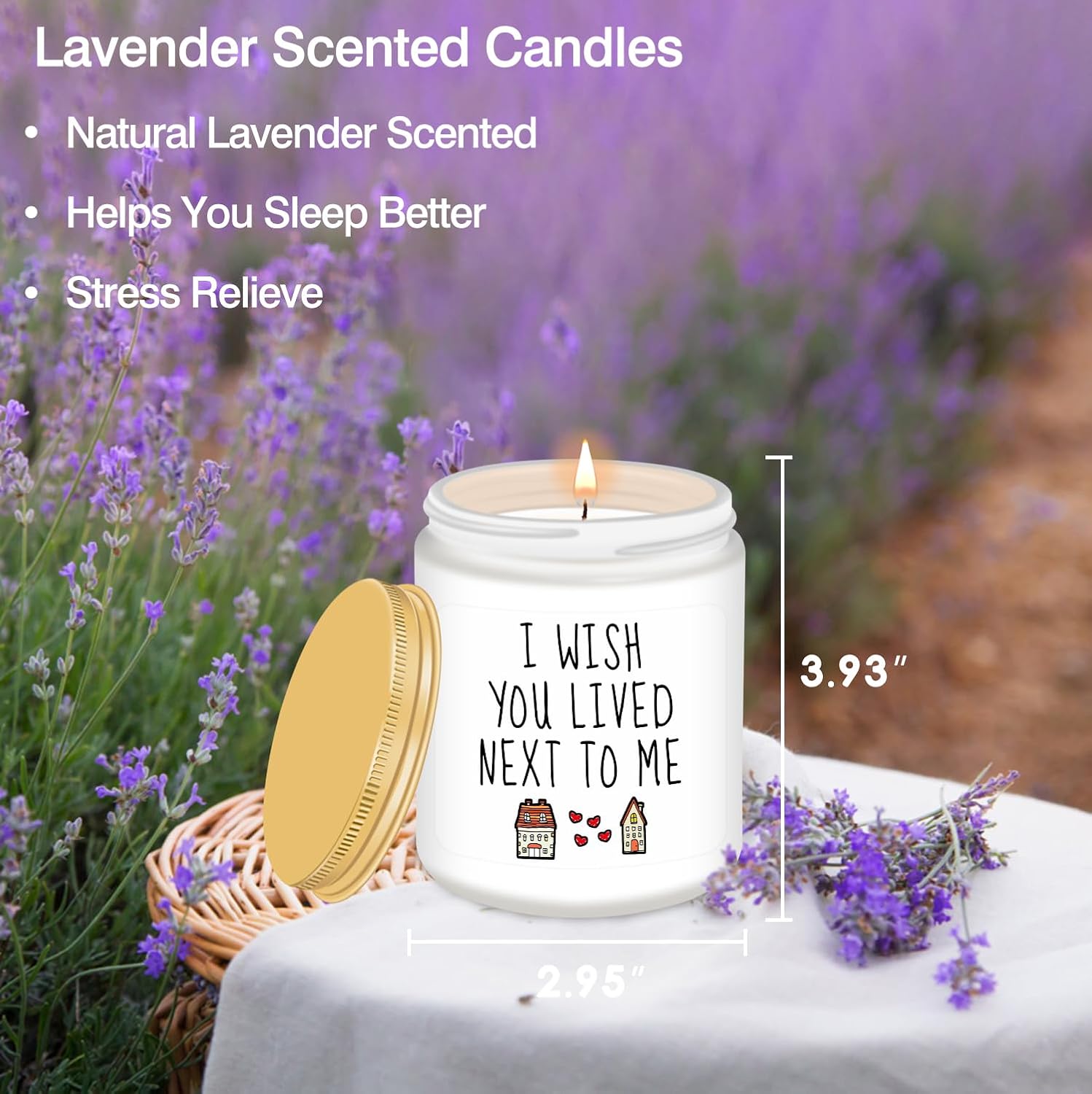Homsolver Gifts for Women, Birthday Gifts for Women, Friendship Gift for Woman, Best Friend, Her, BFF, Sister, Bestie, Mom - Funny Lavender Scented Candles - Image 2