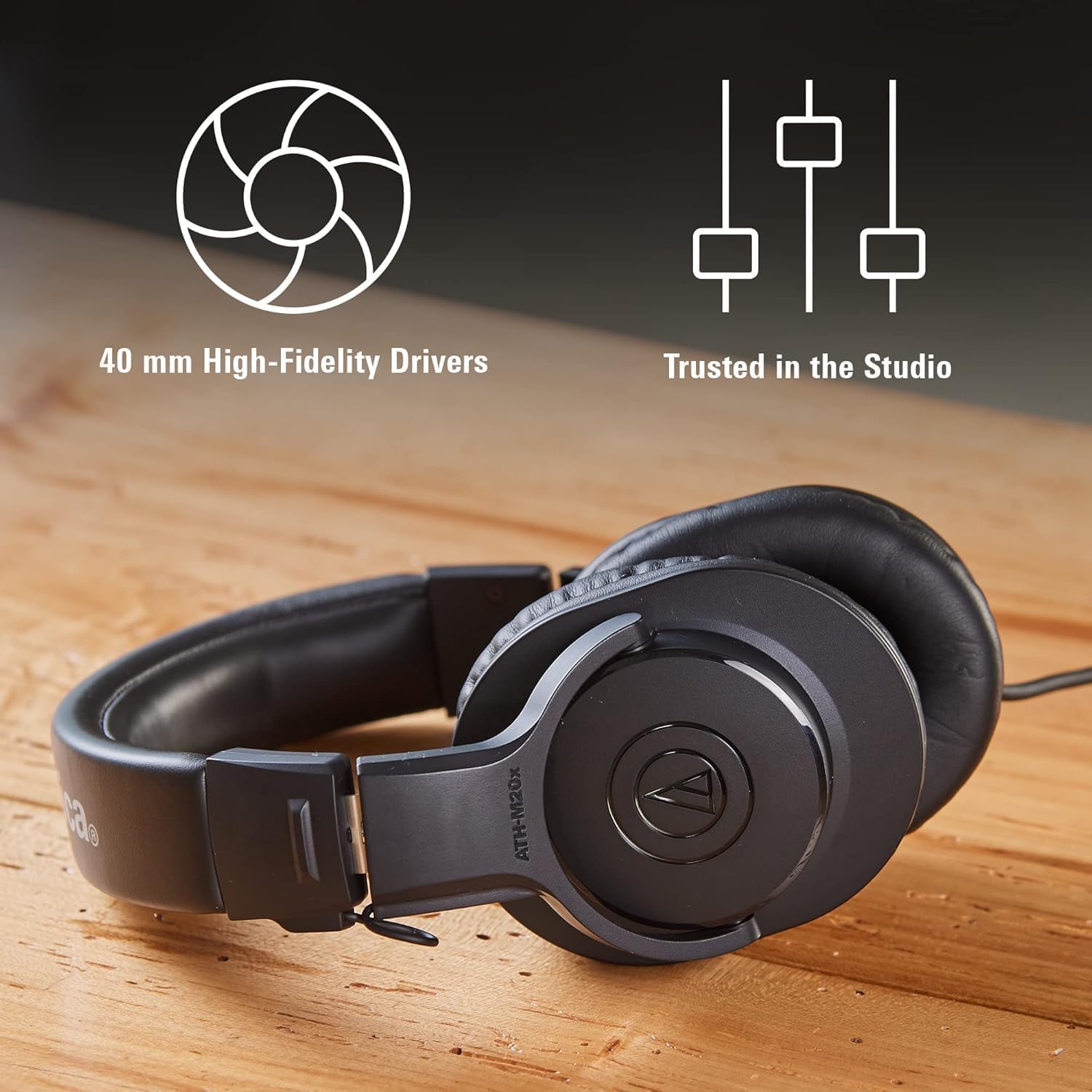 Audio-Technica ATH-M20x Professional Studio Monitor Headphones, Black - Image 5