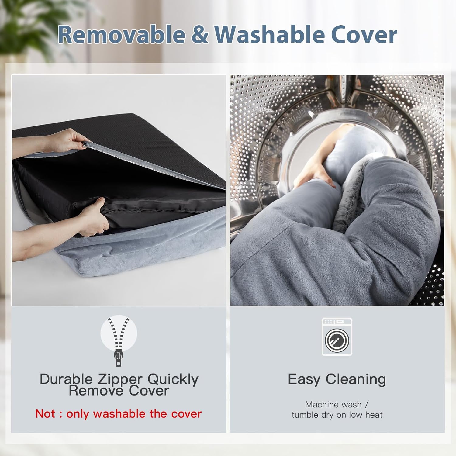 WNPETHOME XL Extra Large Dog Bed, Washable Dog Couch with Removable Waterproof Cover, Orthopedic Large Pet Sofa Bed with Bolster Sides for Sleeping - Image 5