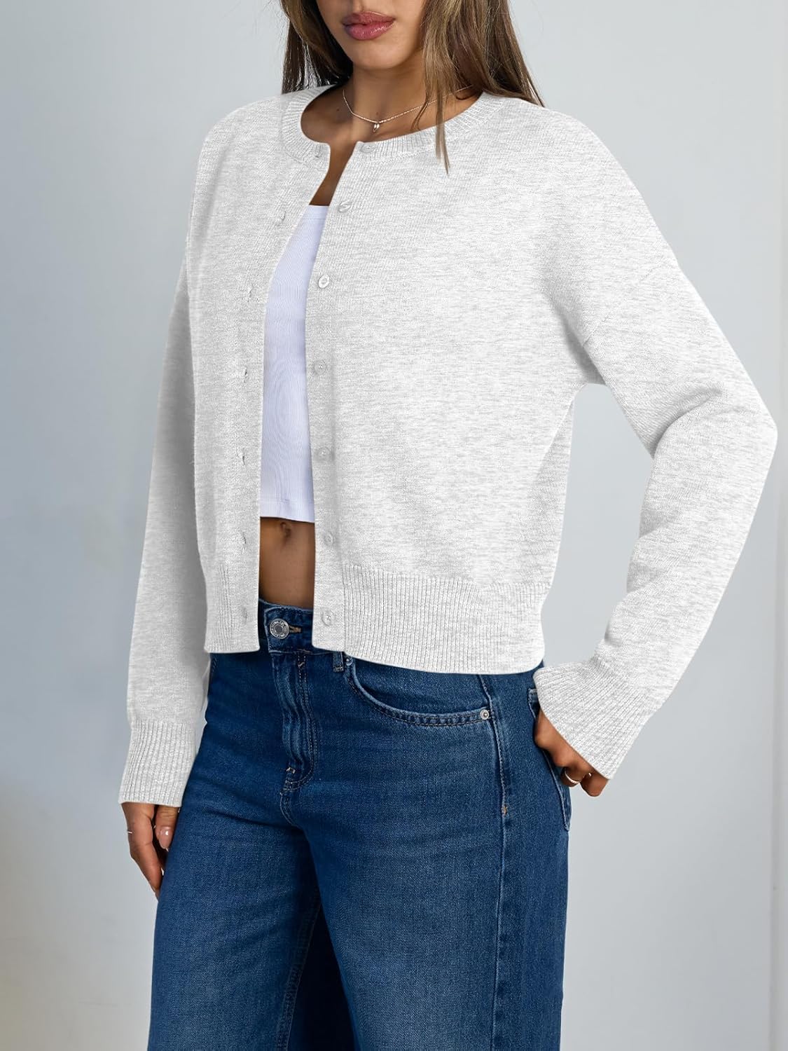 Trendy Queen Cropped Cardigan Sweaters for Women Lightweight Y2k Fall Outfits Spring Fashion Clothes 2026 - Image 3