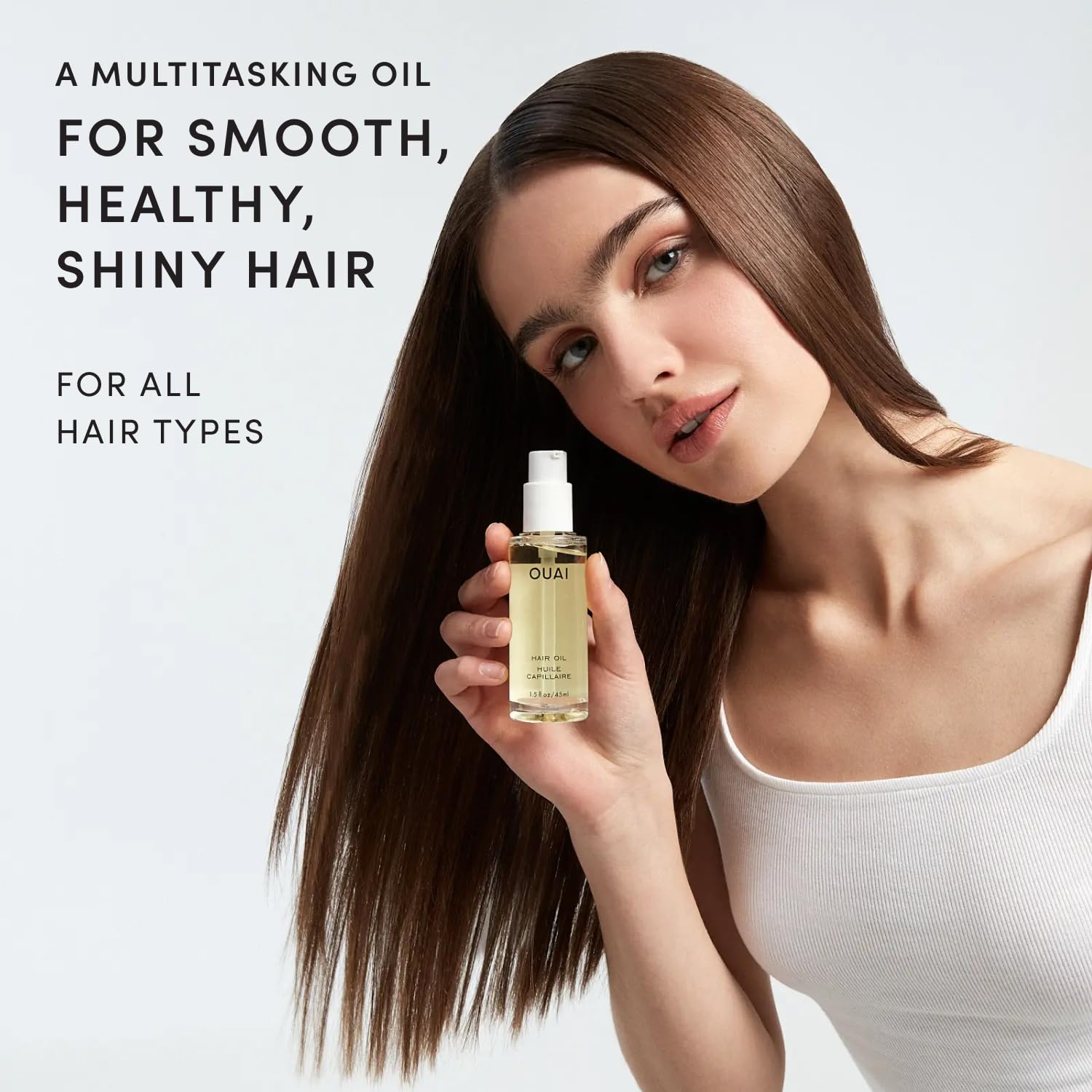 OUAI Hair Oil - Hair Heat Protectant Oil for Frizz Control - Adds Shine and Smooths Split Ends - Color Safe Formula - Paraben, Phthalate and Sulfate Free (1.5 fl oz) - Image 2