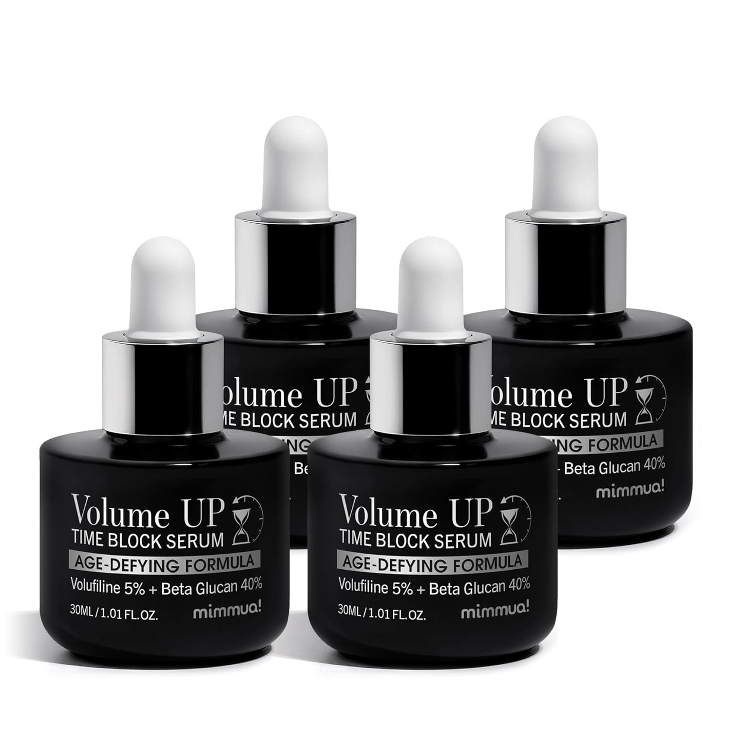 Volume Up Time Block Serum | Anti-Aging 5% Volufiline + 40% Beta Glucan | Plumps Wrinkles by Stimulating Fat Cell Production | Undereye, Forehead, Frown Lines&Neck Wrinkles | 30ml / 4pcs