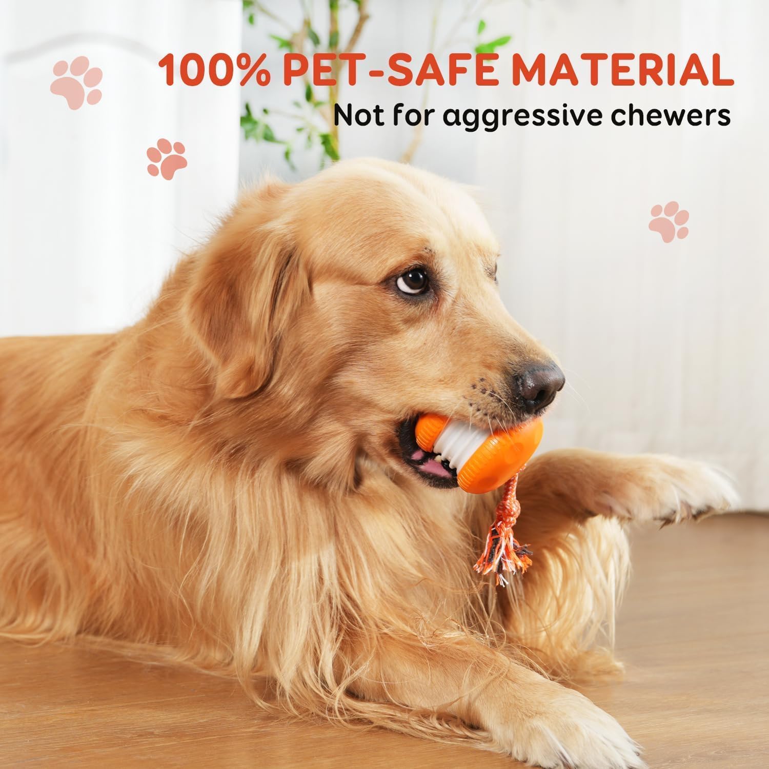 Interactive Dog Toys, Random Path Electric Automatic Moving and Rolling Dogs Toy with Rope for Small Medium Large Dogs, Motion-Activated Dog Stimulation Toy for Boredom Relief (Orange) - Image 3
