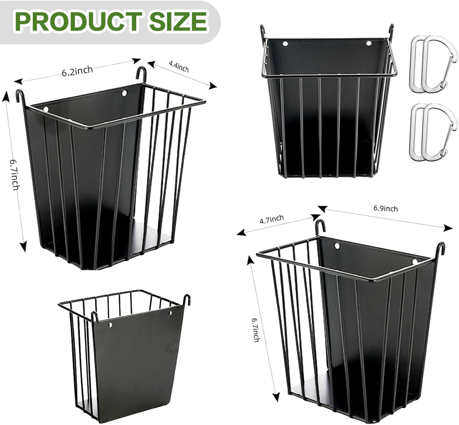 Upgrades 2pcs Hay Feeder Rabbit - Guinea Pig - Metal Frame Hay Rack with Adjustable Hook - Less Wasted - for Guinea Pig, Bunny, Chinchilla Cage Accessories - Bunny Feeder - Image 2