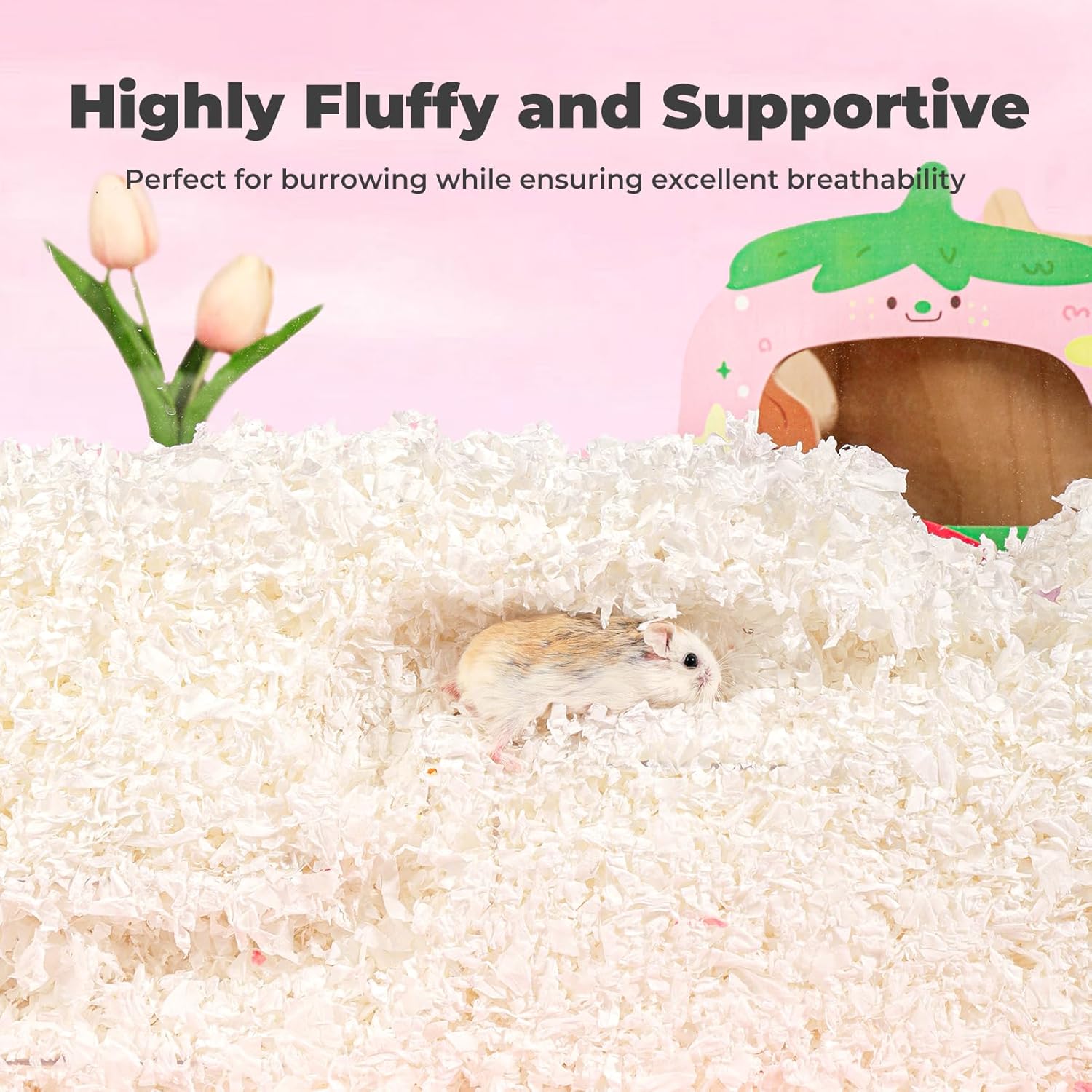 mini&moe Hamster Bedding 50L: Dust-Free and Odor Control Moisture Absorbent Unscented Natural Paper Small Pet Bedding - for Guinea Pigs, Hamsters, Chinchilla,Rabbits,Rat,Ferret, and Gerbil, 50 Liters - Image 4