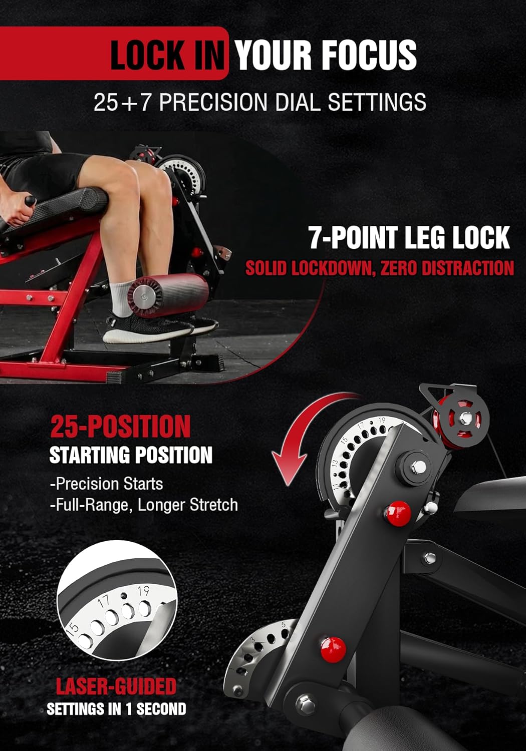 Mikolo Leg Extension and Curl Machine, Adjustable Leg Curl Machine, Seated Leg Extension and Lying Curl Machine for Home Gym, Leg Workout Equipment with Cable System - Image 3
