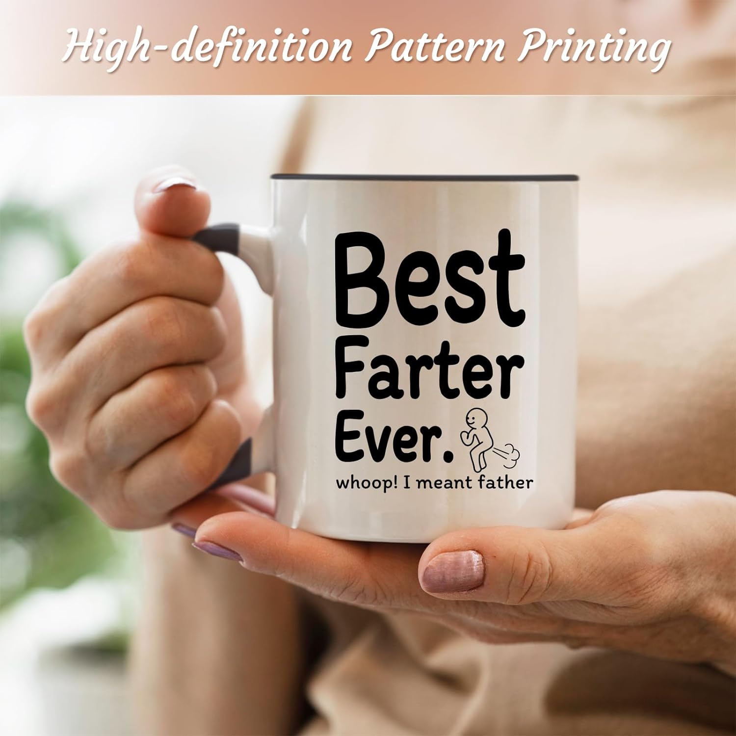 Funny Gifts for Dad Mug 11Oz Funny Valentines Day Christmas Gifts for Dad Birthday Gifts Gift from Daughter Son,Best Father Ever Coffee Cup Microwave & Dishwasher Safe - Image 2