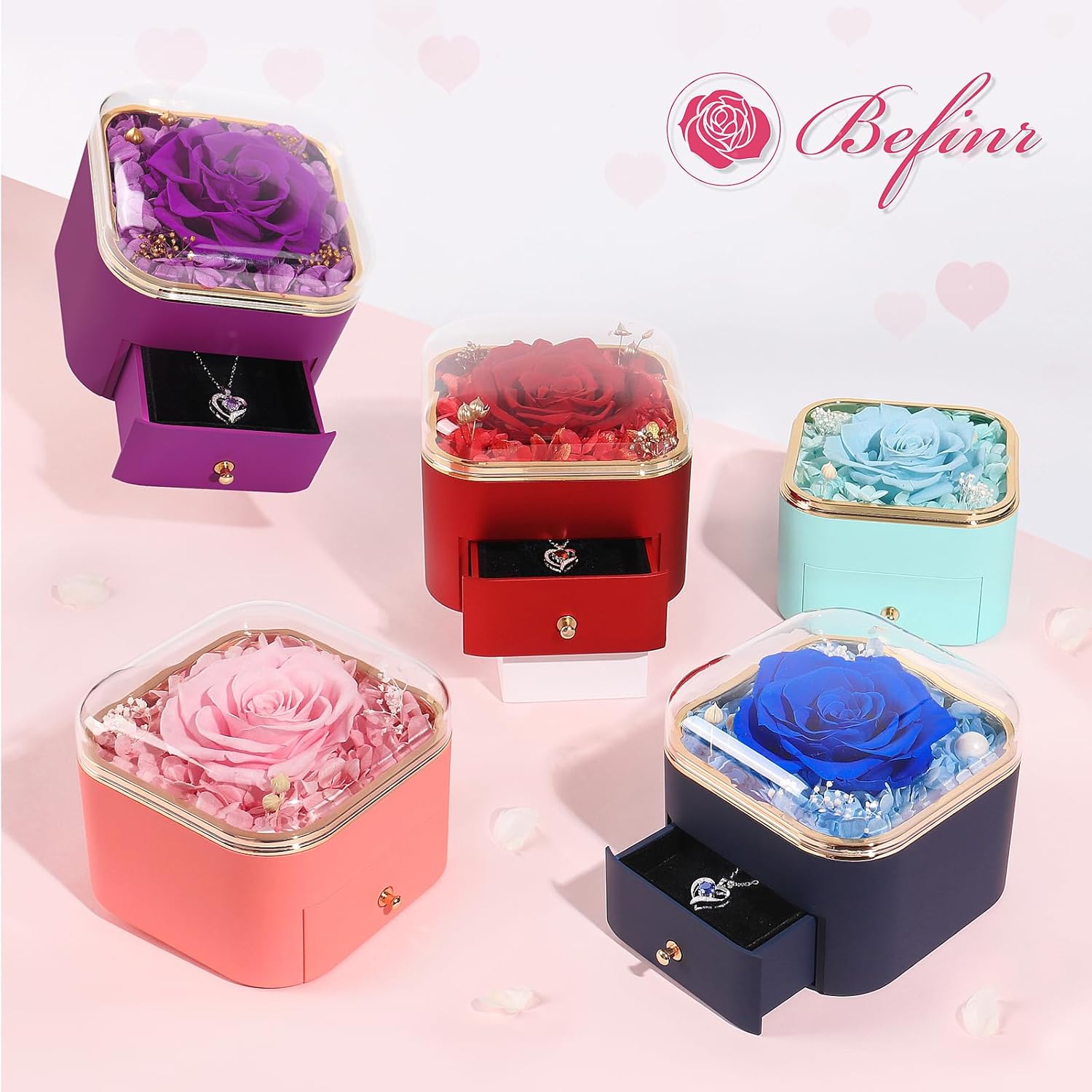Beferr Gifts for Mom Preserved Real Rose with Necklace Eternal Roses Fresh Flowers for Delivery Prime Birthday Anniversary Purple Gifts for Women Mothers Grandma Wife Daughter Girlfriend Sister - Image 9