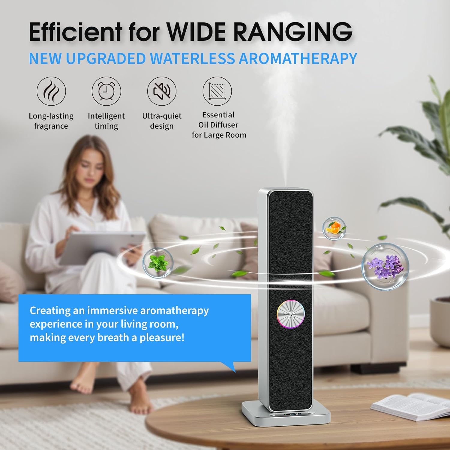 Lantixin Waterless Essential Oil Diffuser for Large Room Home, 1000 Sq Ft Scent Air Machine, Premium Hotel Collection Aromatherapy Diffuser - Image 6