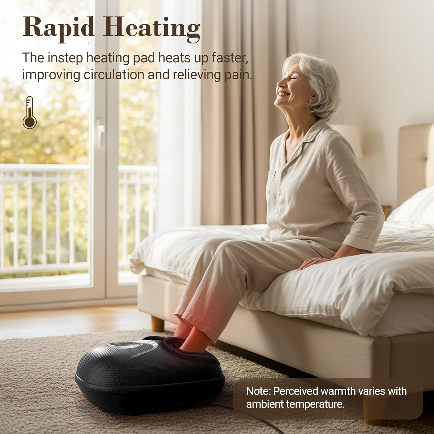 Foot Massager FSA Eligible HSA, 2026 Upgraded Feet Massager with Heat for Plantar Fasciitis Relief, 5 Levels Compression & Vibration Massage for Neuropathy, Birthday Day Gifts for Women Men - Image 5