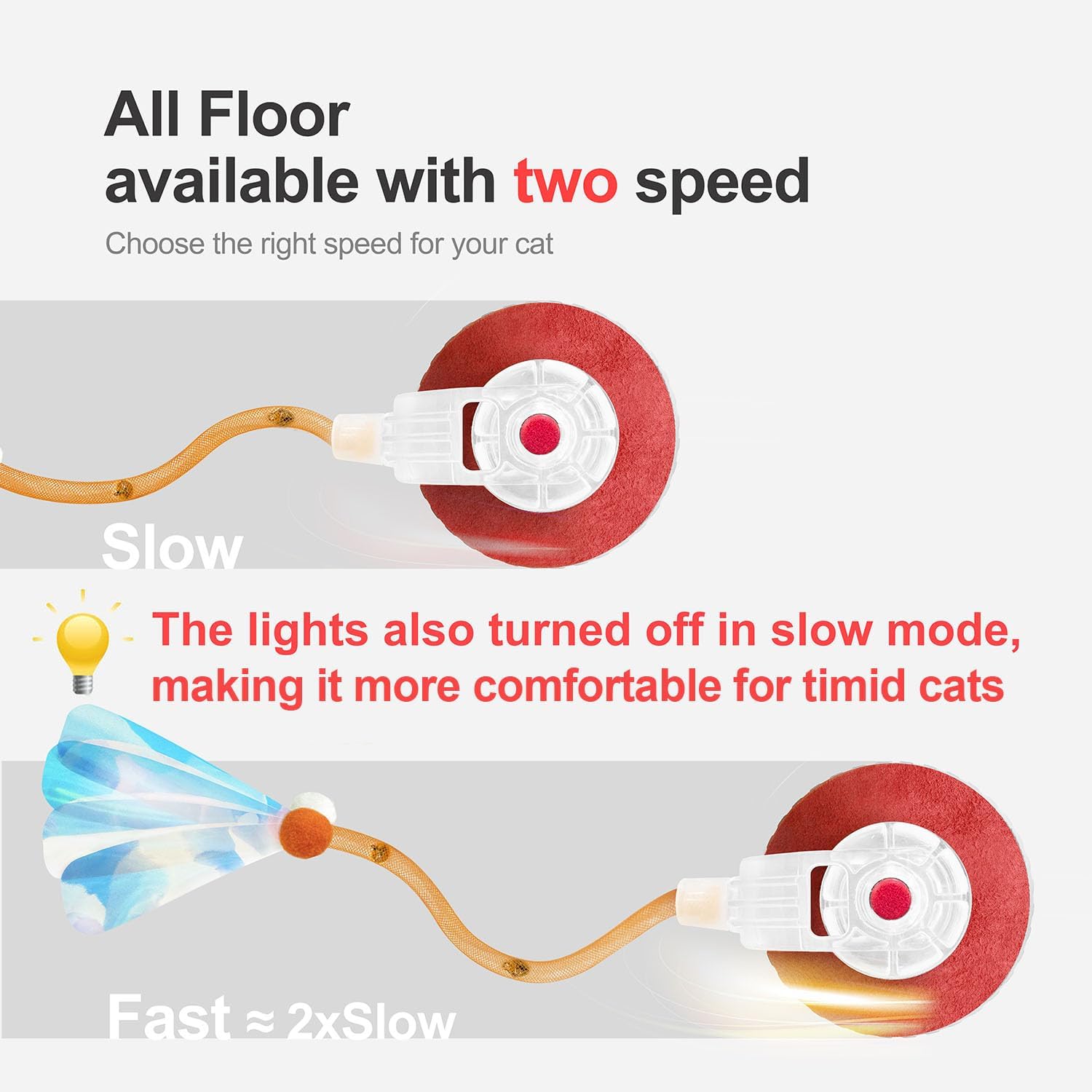 Interactive Cat Toys for Indoor Cats,The 3rd Generation Agile Moving Cat Ball with Elastic Mesh Tail,Automatic Kitten Toys for Bored Indoor Cats,Motion Activated (Orange) - Image 3