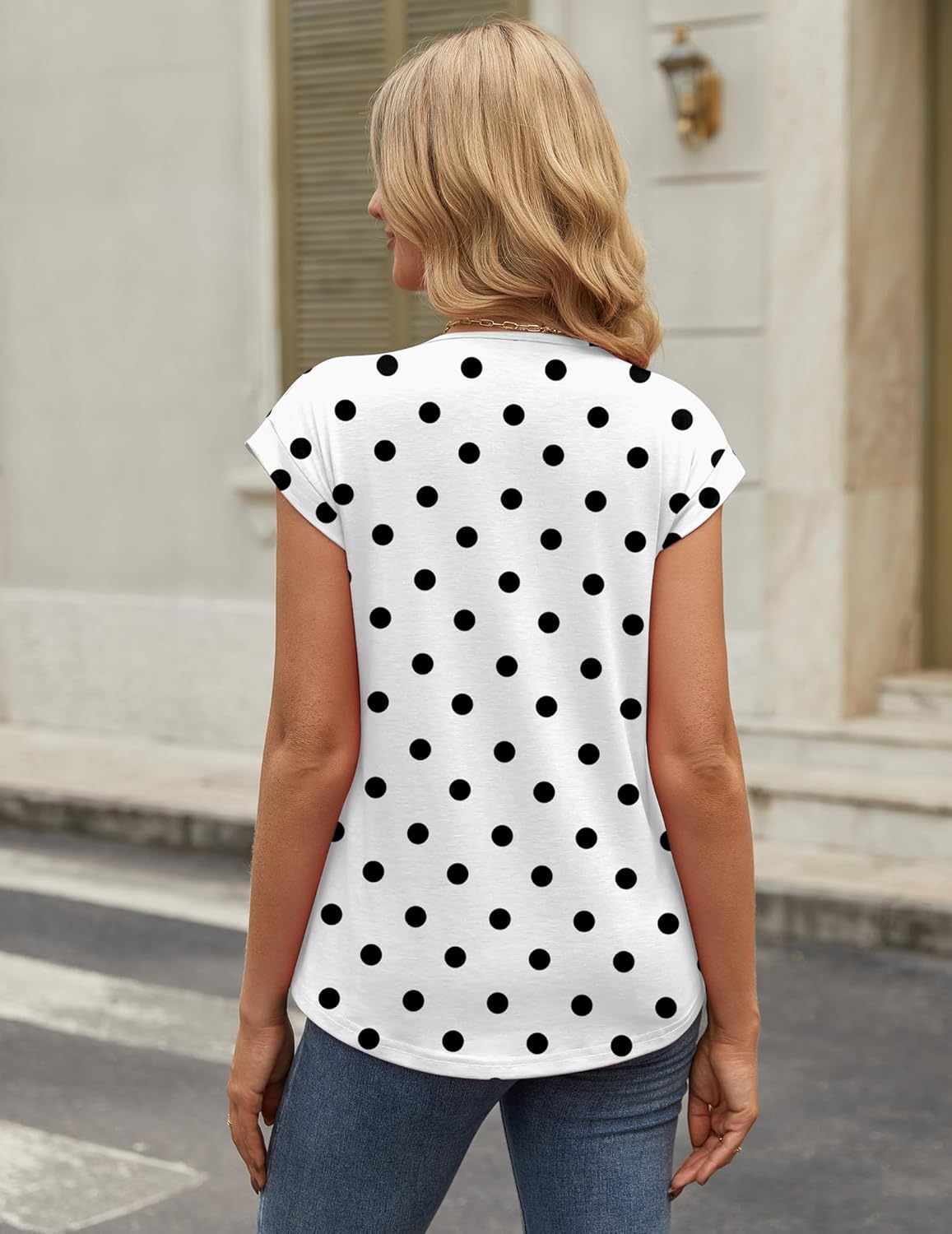 Zeagoo Womens Tops Short Sleeve V Neck Shirts Summer Dressy Casual Business Clothes Work Blouses Fashion Clothing Outfits - Image 3