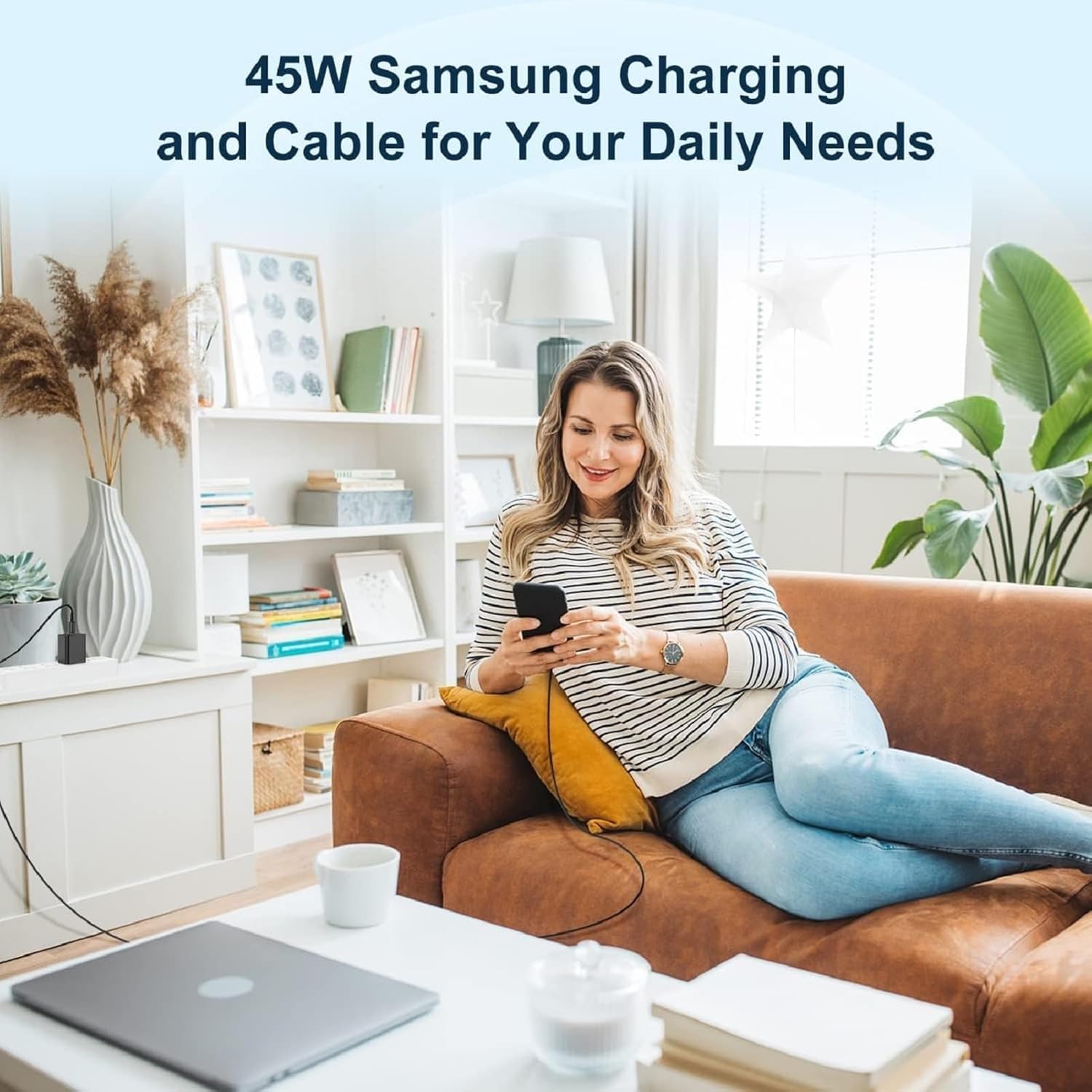S24 S25 S23 A16 Samsung Charger Super Fast Charging 45W USB C Super Fast Charger with 6FT Type C Charger Cable Cord for Samsung Galaxy S25/S24/S23/S22/Ultra/Plus/FE,Galaxy Tab S9,Z Fold/Z Flip,A55,A15 - Image 7