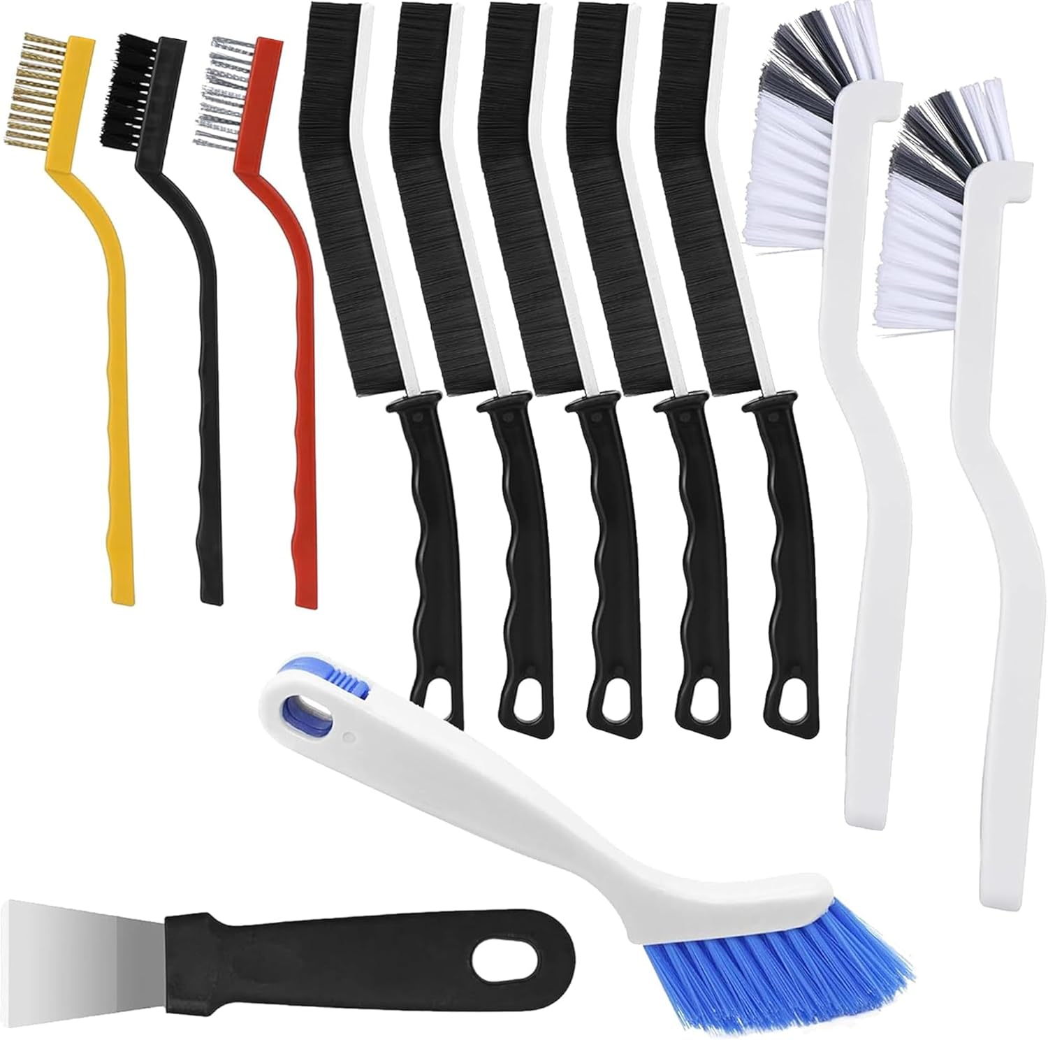 Crevice Cleaning Brush 12Pcs, Hard Bristle Deep Cleaning Brushes Supplies for Household use, Kitchen, Bathroom, Corner, Grout, Sink, Cup, Teapot, Bottle, Blender