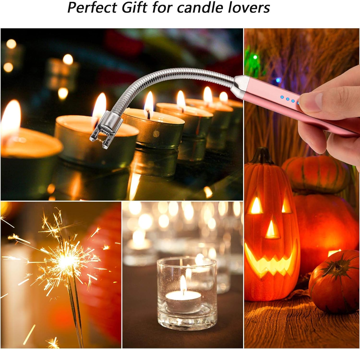MEIRUBY Electric Candle Lighter, Valentine's Day Gifts for Women Mom Men Wife, USB Arc Rechargeable Windproof Long Lighter for Candle BBQ Birthday Housewarming Gift Idals - Image 6
