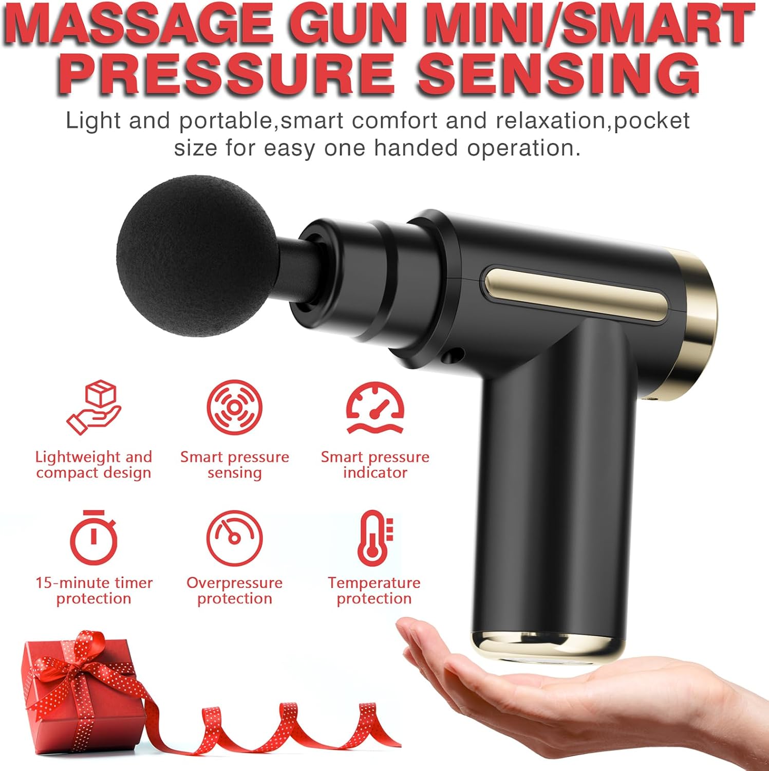 cotsoco Massage Gun Deep Tissue for Pain Relief with 4 Massage Heads & 6 Speeds, Electric Mini Handheld Body Massager for Any Pain Relief, Best Gifts for Dad and Mom - Image 8