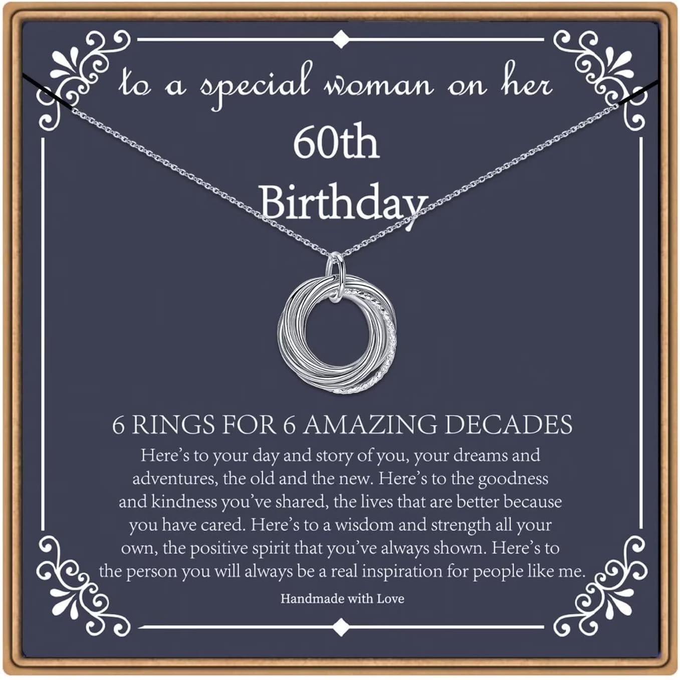 IEFLIFE Birthday Gifts for Women, Sterling Silver Chain Birthday Necklaces, 40th 50th 60th 70th 80th 90th Birthday Necklace, 40 50 60 70 80 90 Years Old Birthday Gifts, 4 5 6 7 8 9 Decade Birthday Jewelry for Women