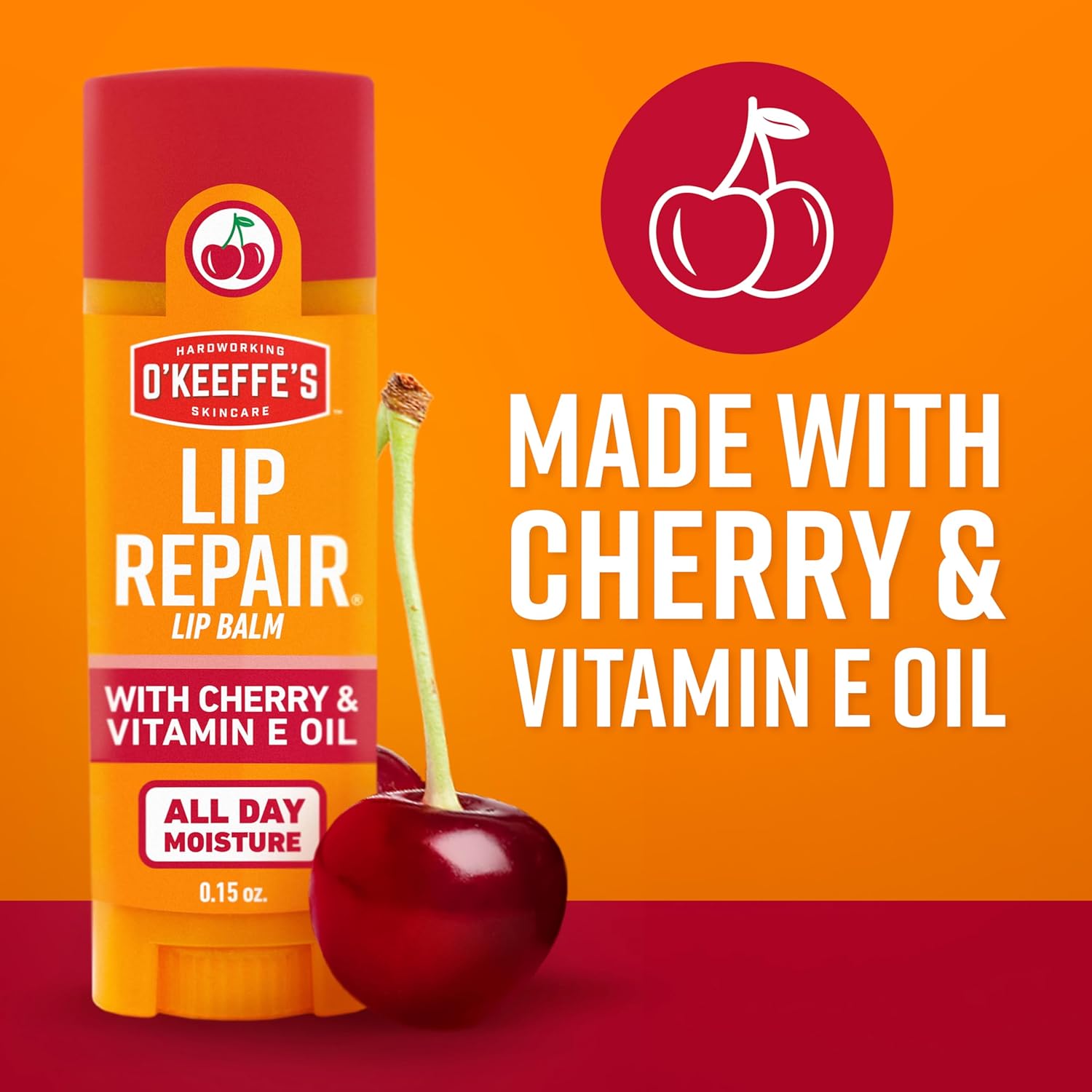 O'Keeffe's Lip Repair Lip Balm with Cherry & Vitamin E Oil - Stick (3 Pack) - Moisturizer for Extremely Cracked, Dry Lips - Image 7