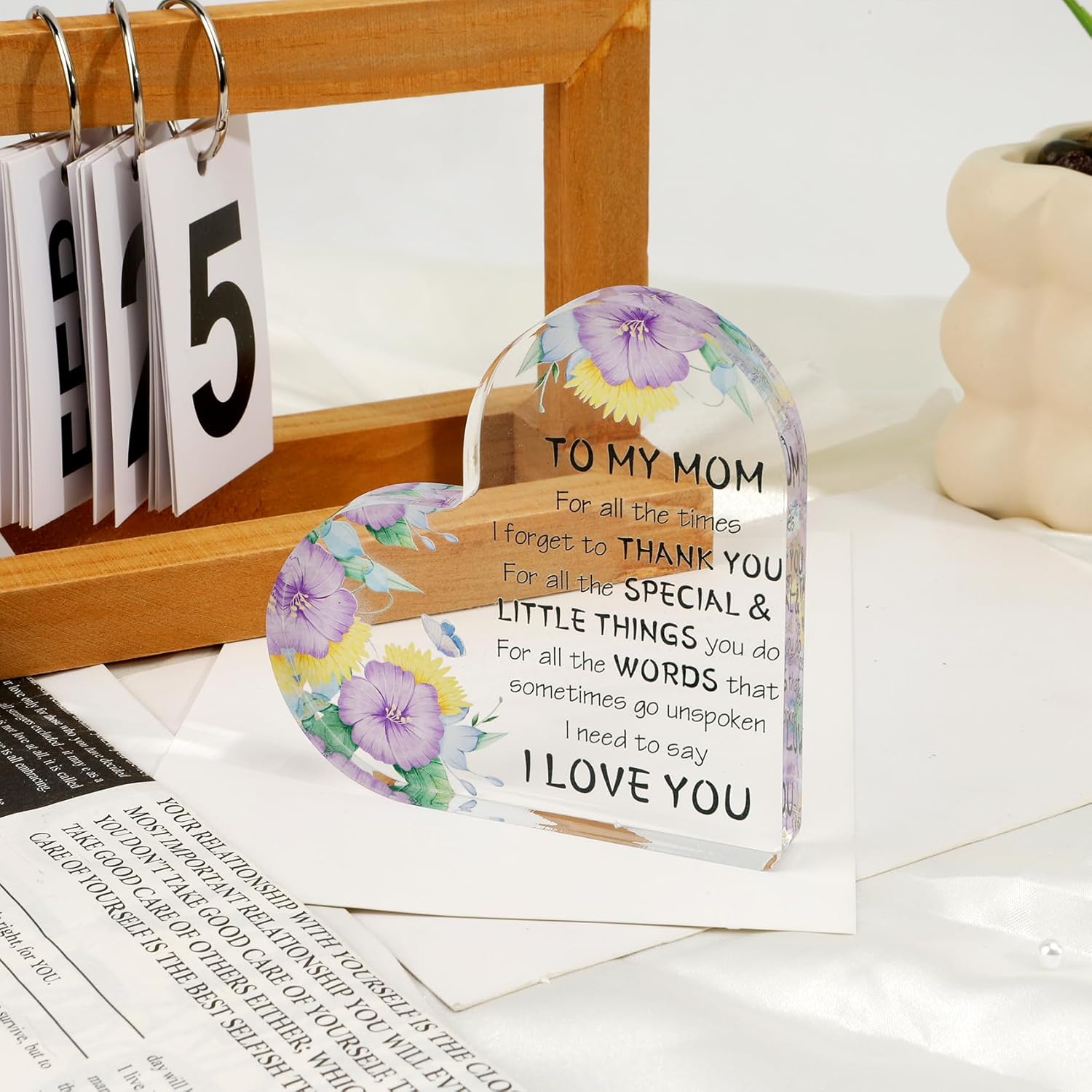 Mother's Day Gifts for Mom from Daughter Son, Birthday Gift for Mom, Mother‘s Day Gift Ideas Acrylic Desk Decor Thanksgiving Birthday Valentines Gifts for Mom Presents for Mom - Image 3