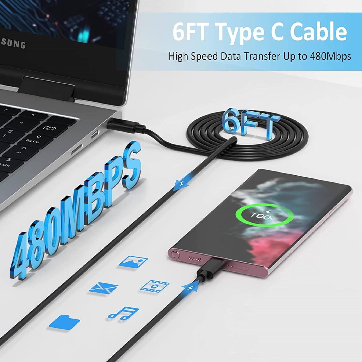 S24 S25 S23 A16 Samsung Charger Super Fast Charging 45W USB C Super Fast Charger with 6FT Type C Charger Cable Cord for Samsung Galaxy S25/S24/S23/S22/Ultra/Plus/FE,Galaxy Tab S9,Z Fold/Z Flip,A55,A15 - Image 6