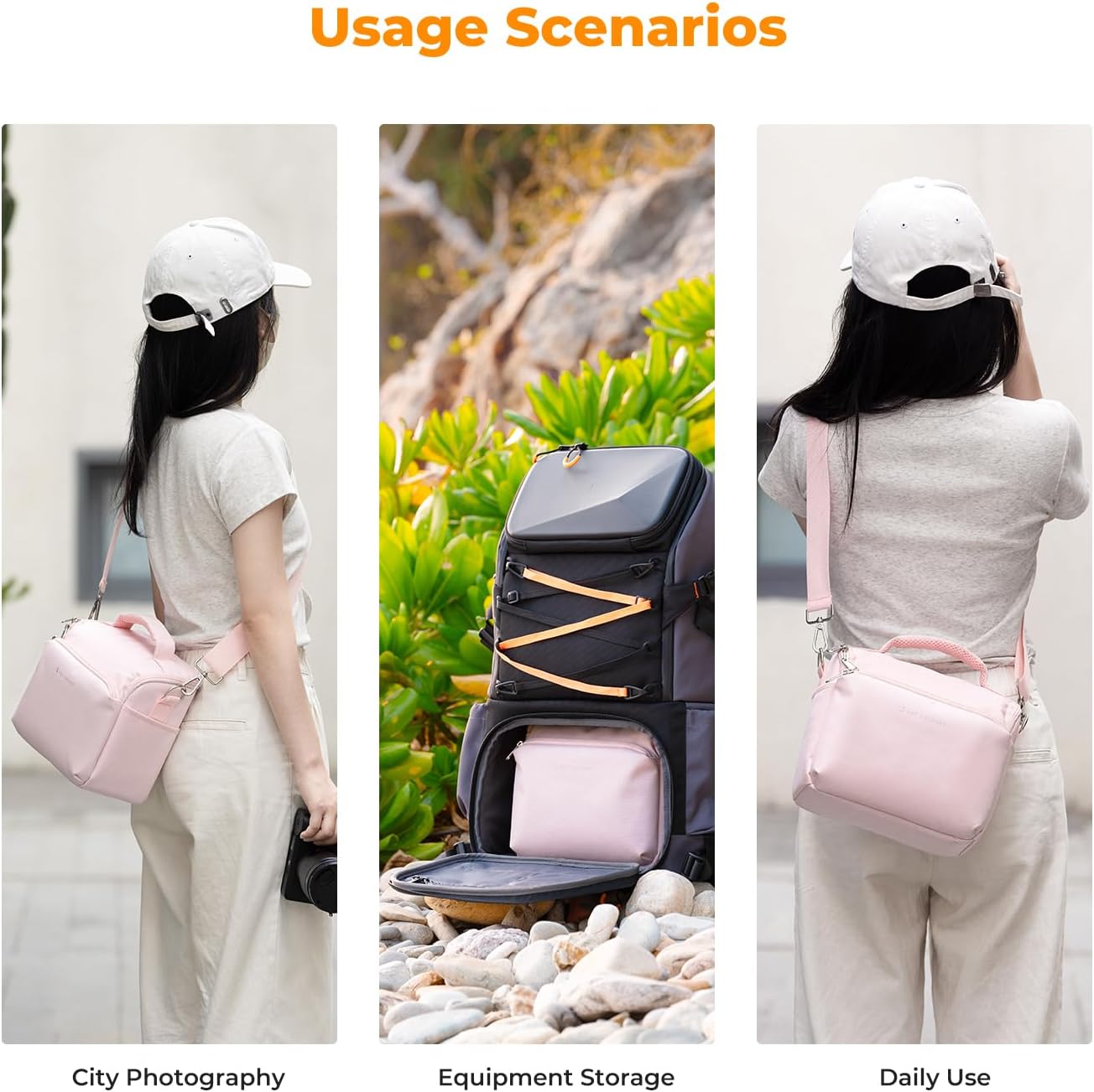K&F CONCEPT Camera Sling Bag Small Crossbody Camera Case DSLR/SLR/Cute Compact Shoulder Photography Bags for Photographers - Image 8
