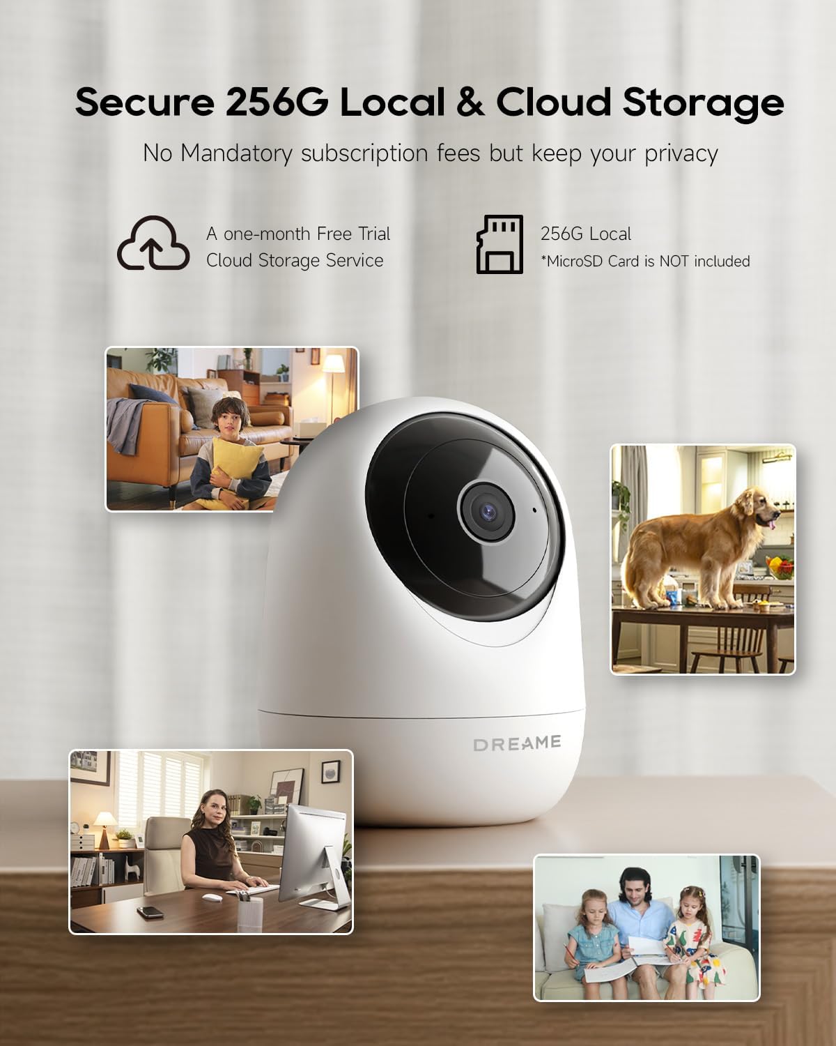 DREAME Pet Dog Camera, 2K 3MP Indoor Security Camera Motion Detection, 5G/2.4G Dual-Band Wi-Fi, Physical Privacy Mode, Night Vision, 2-Way Audio, Cloud & SD Card Storage, Works with Alexa & Google - Image 6