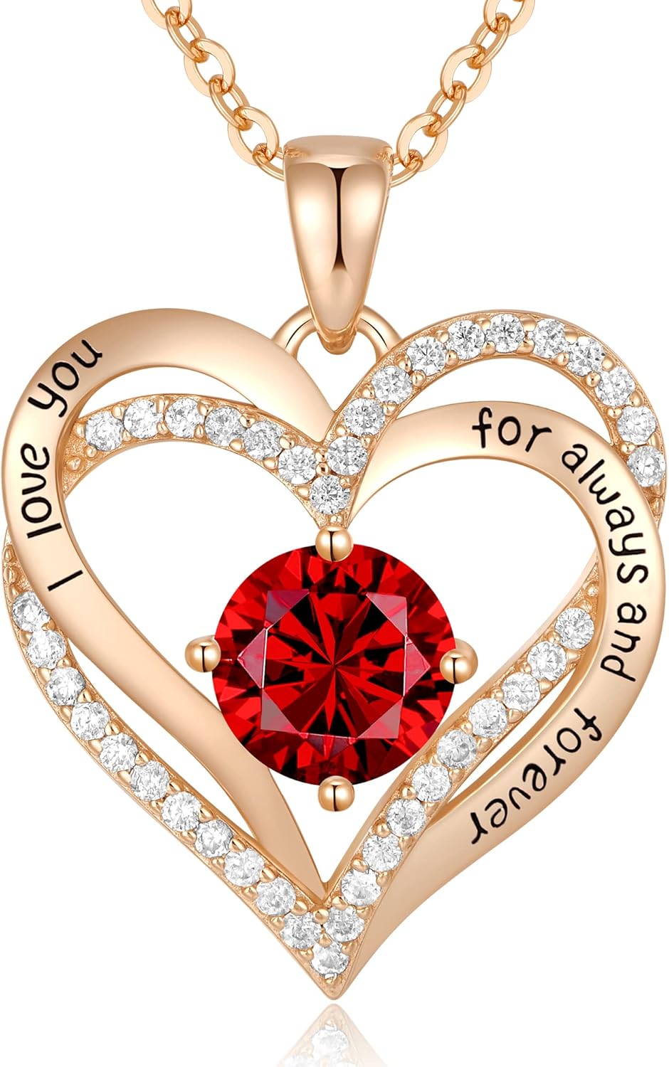 CDE Valentine's Day Gift Forever Love Heart Necklaces for Women, Wedding Anniversary, Birthday Mothers Christmas Day Gifts for Mom, Mother, Wife, S925 Silver Jewelry with Birthstone Pendant