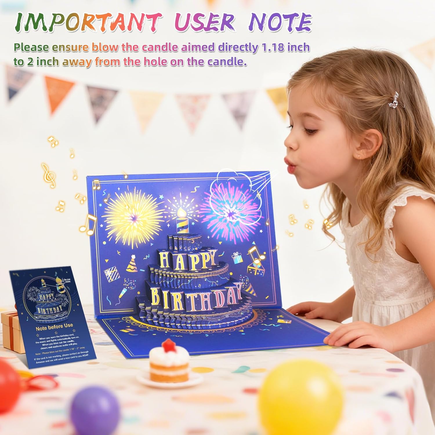 3D Pop Up Birthday Cards, Musical LED Lights Birthday Cards, Greeting Cards, Birthday Gifts for Mom Women Men Kids Child Dad Father Wife - Image 7