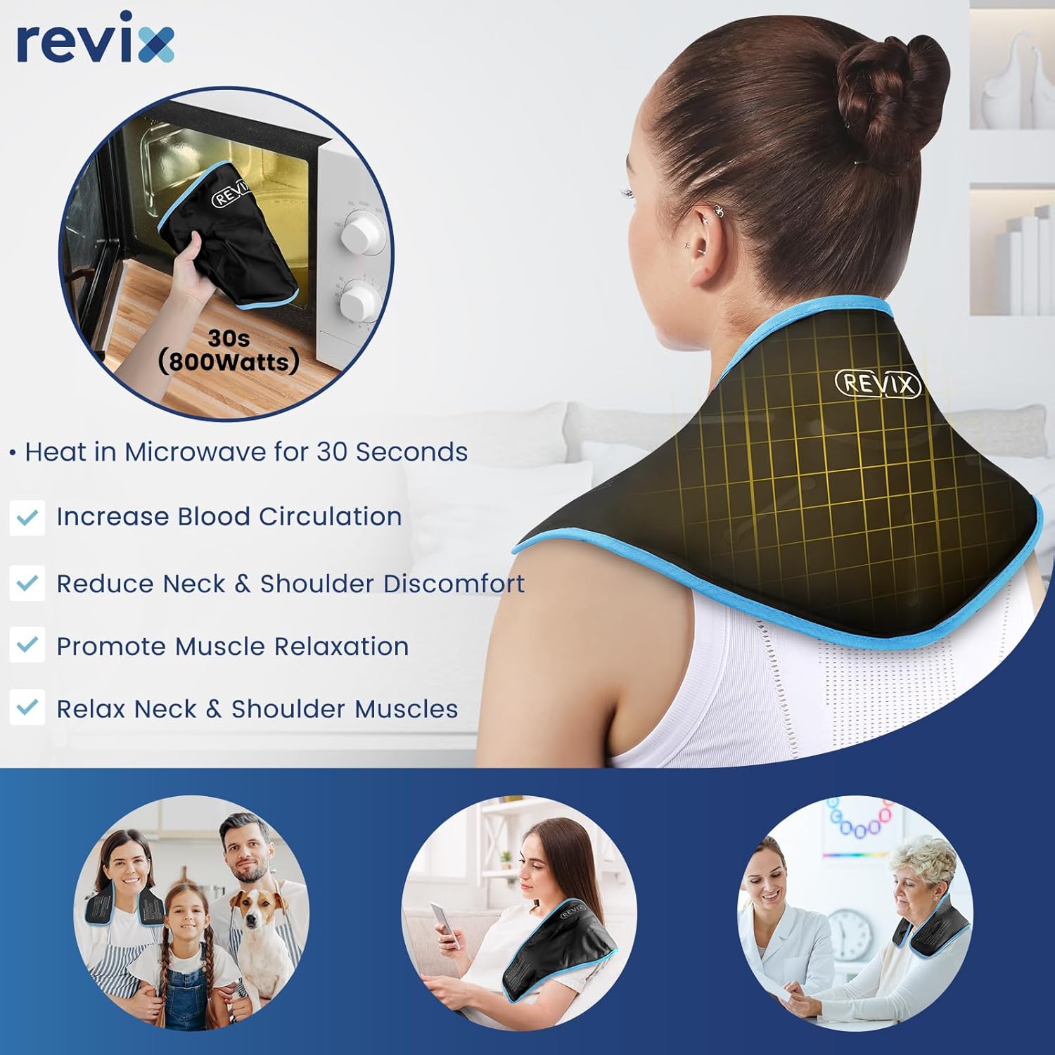 REVIX Neck Ice Wrap Ice Pack for Neck and Shoulders, Therapy for Promoting Flexibility and Mobility, Hot Cold Gel Packs Reusable for Post-Workout, Black - Image 6